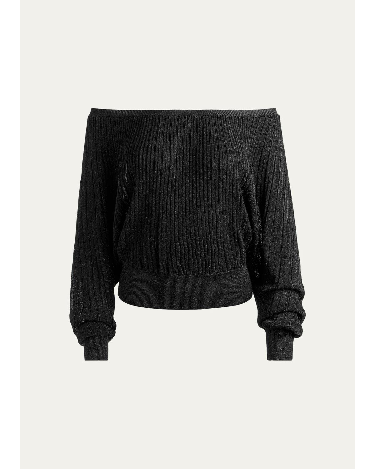 Cyril Pleated Off-Shoulder Top