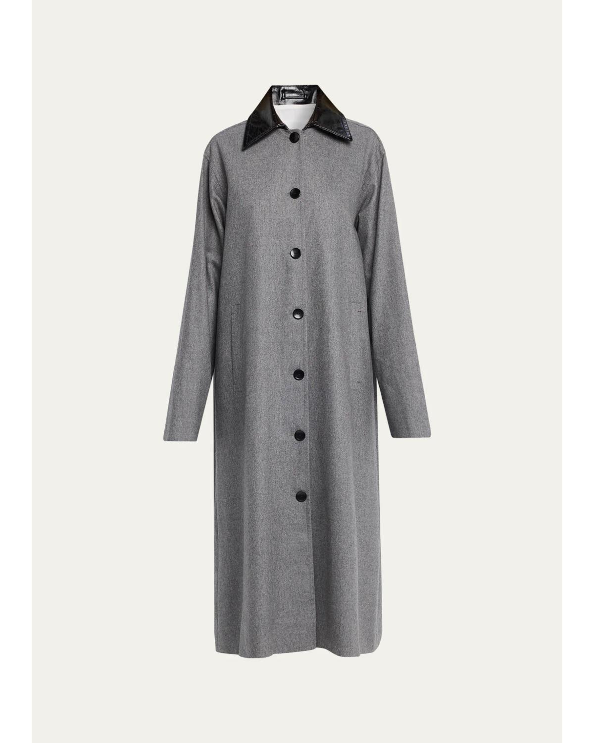Melange Wool-Cashmere Swing Coat