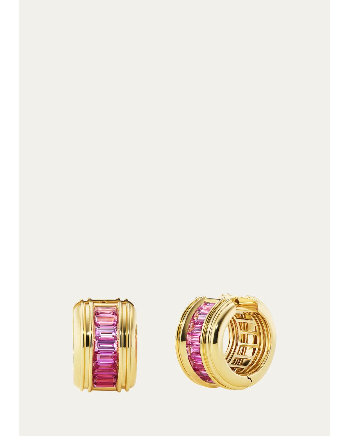 Missy 18K Yellow Gold & Sapphire Huggie Earrings Missy 18K Yellow Gold & Sapphire Huggie Earrings