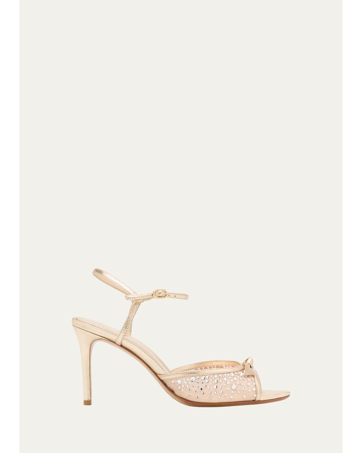 85Mm Clarita Embellished Mesh And Sandals