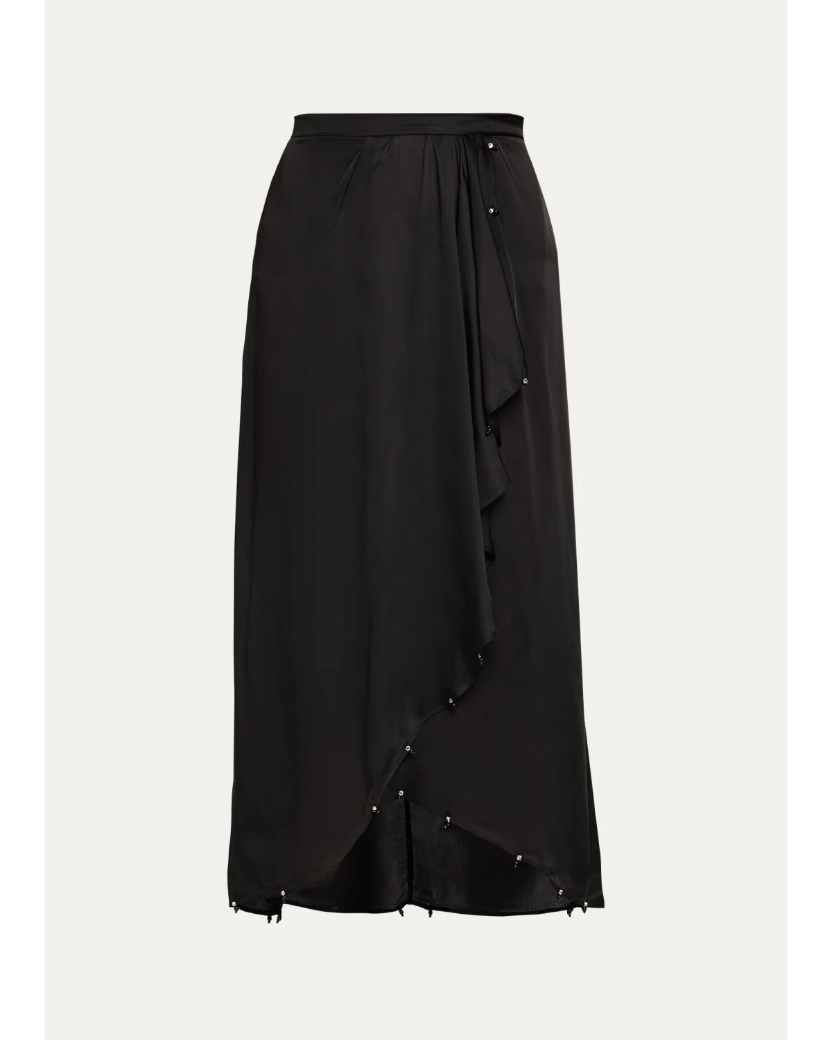 Isabel Marant Étoile Vanille Wrap Midi Skirt In Black