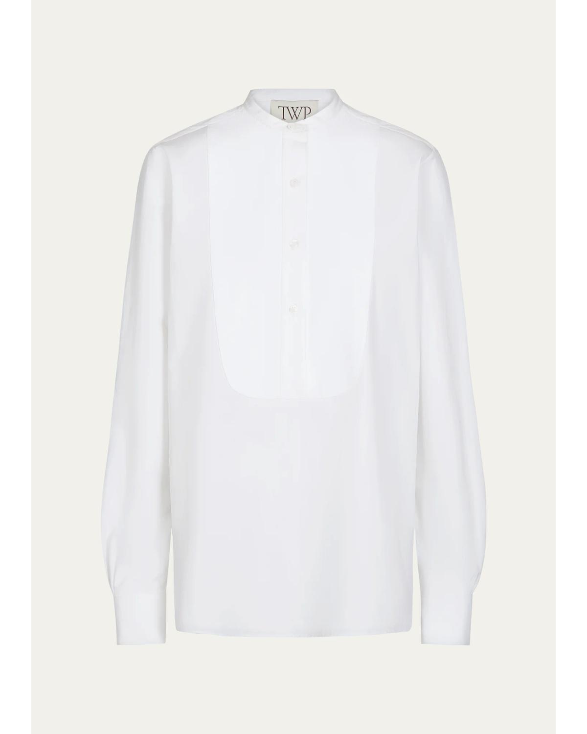 Simpleman Bib-Front Cotton Shirt