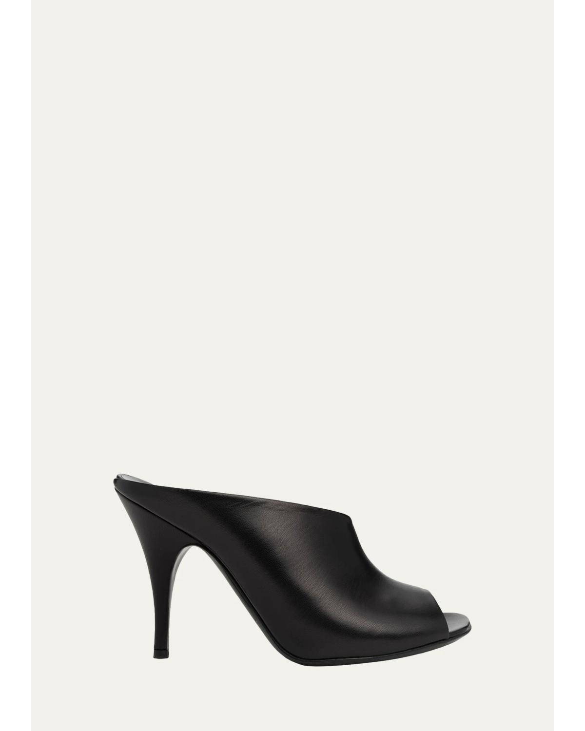 95Mm Diana Leather Asymmetric Mules