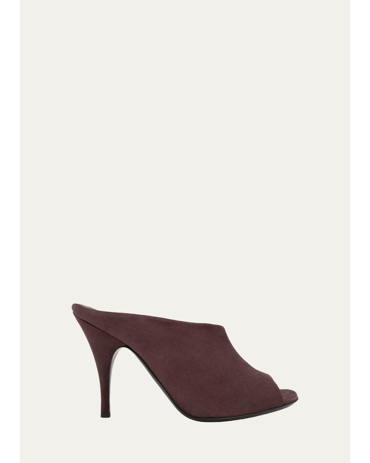 95Mm Diana Leather Asymmetric Mules