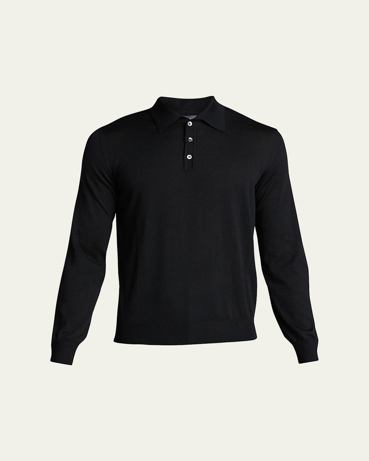 Long-Sleeve Cashmere Polo Sweater