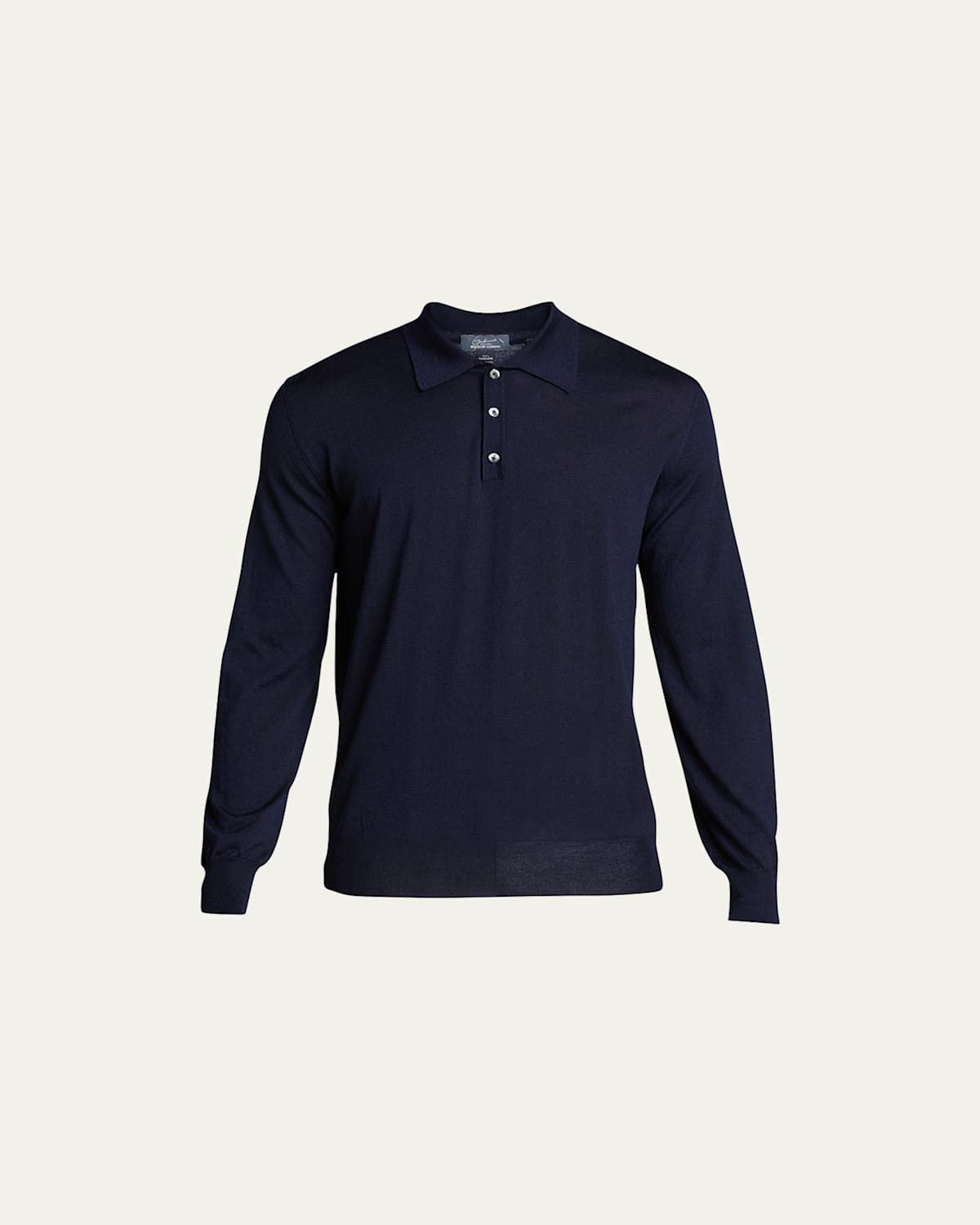 Long-Sleeve Cashmere Polo Sweater