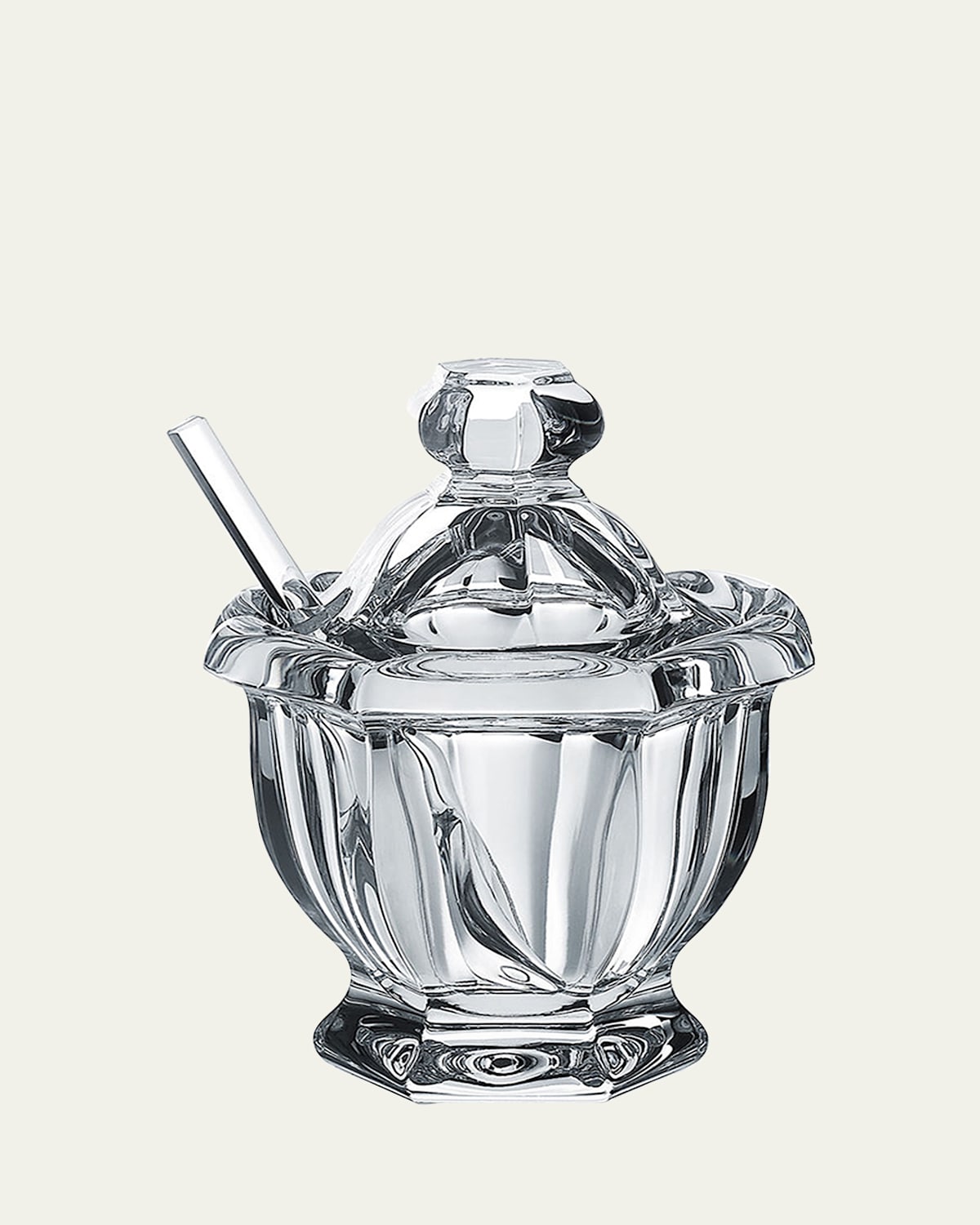 Baccarat Harcourt Mustard Jar In Clear