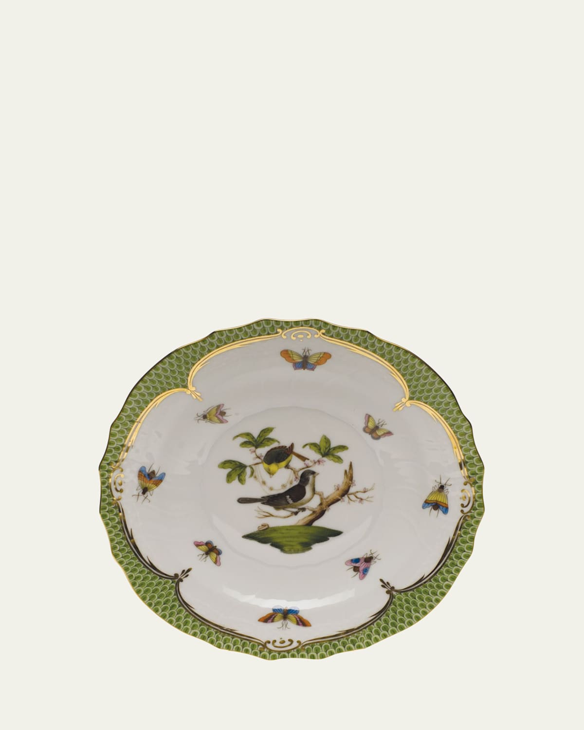 Herend Rothschild Bird Green Motif 01 Salad Plate