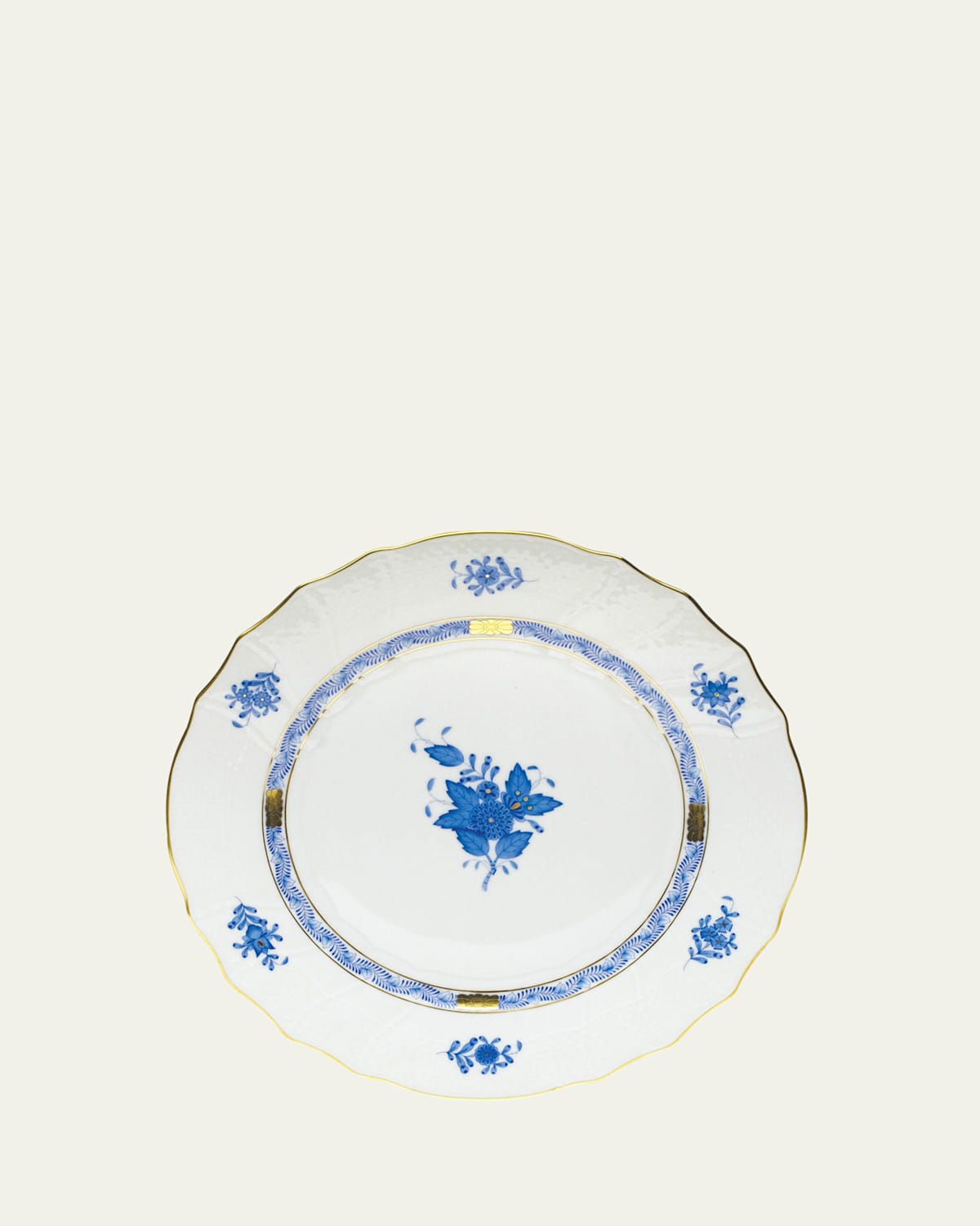 Herend Blue Chinese Bouquet Dinner Plate In Blue