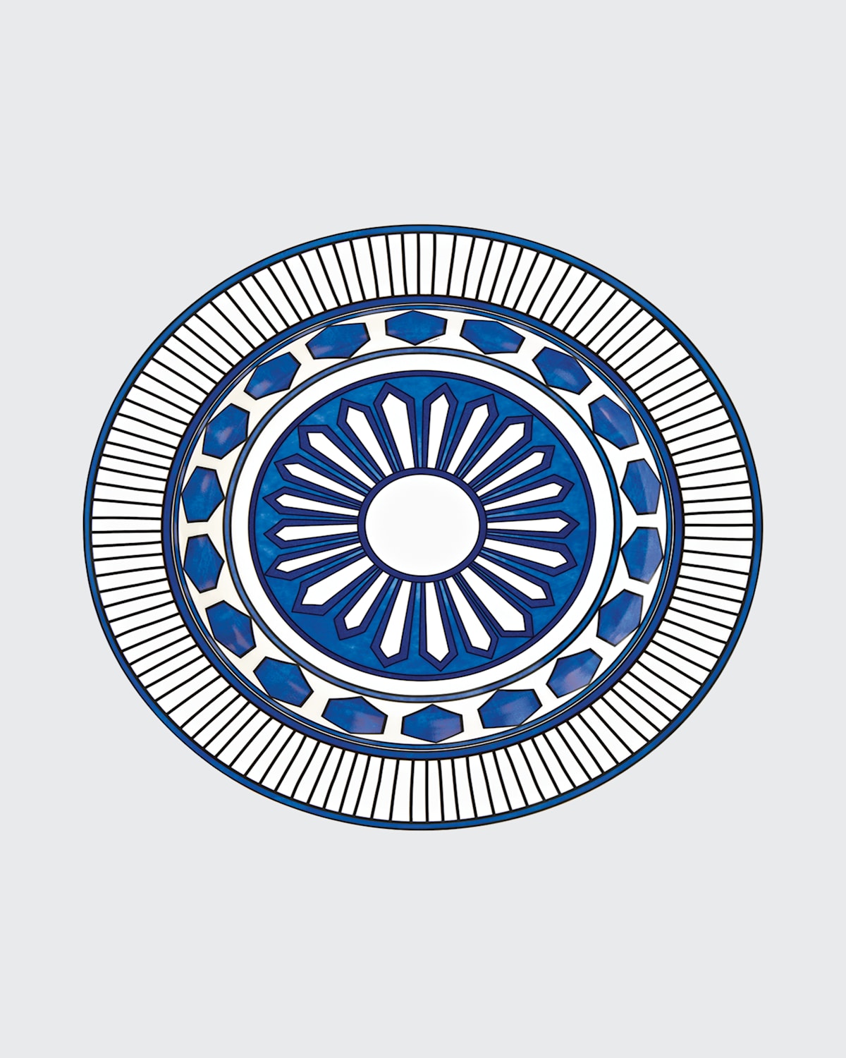 Hermes Bleus D'Ailleurs Large Deep Round Platter