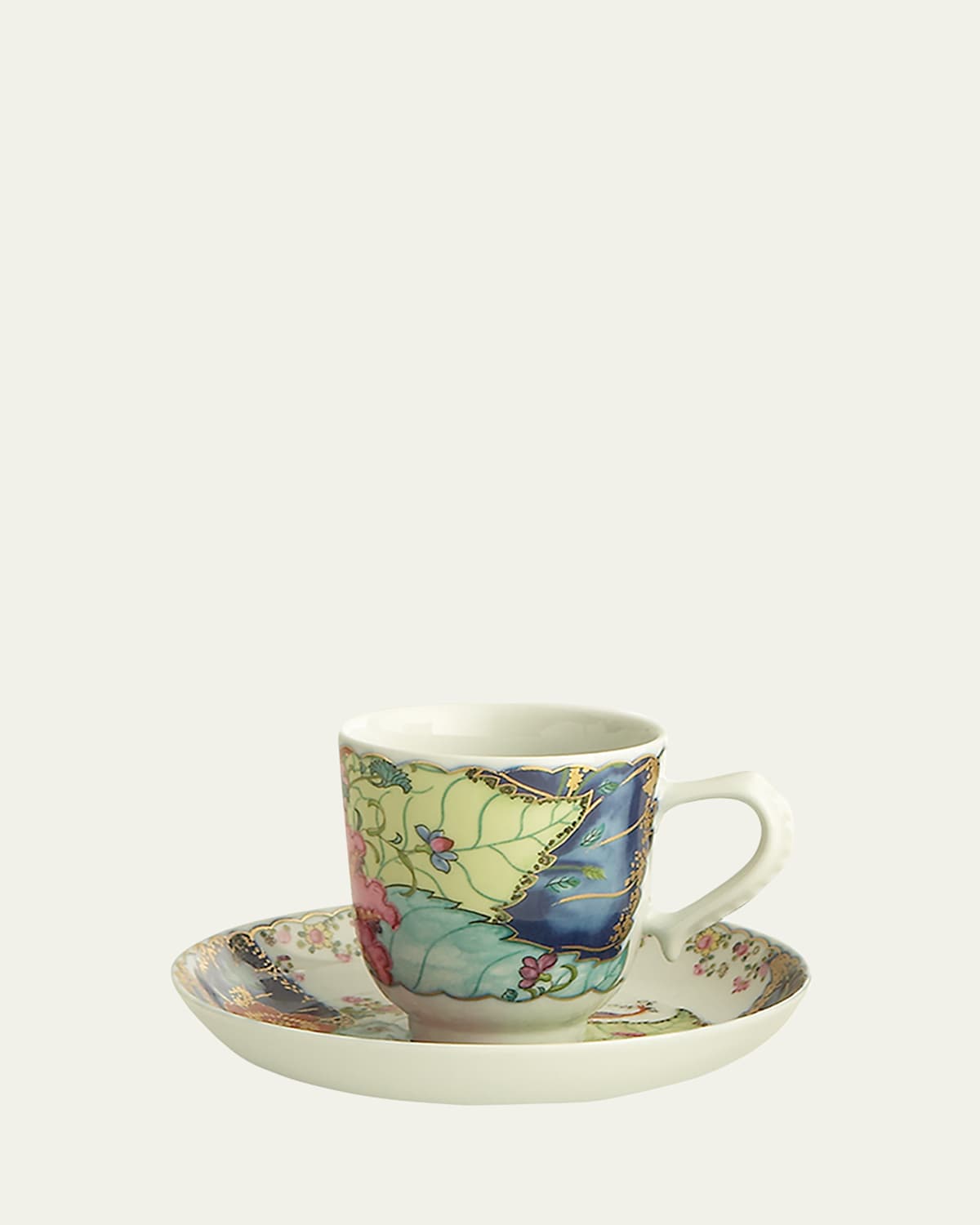Mottahedeh Tobacco Leaf Demitasse Cup & Saucer