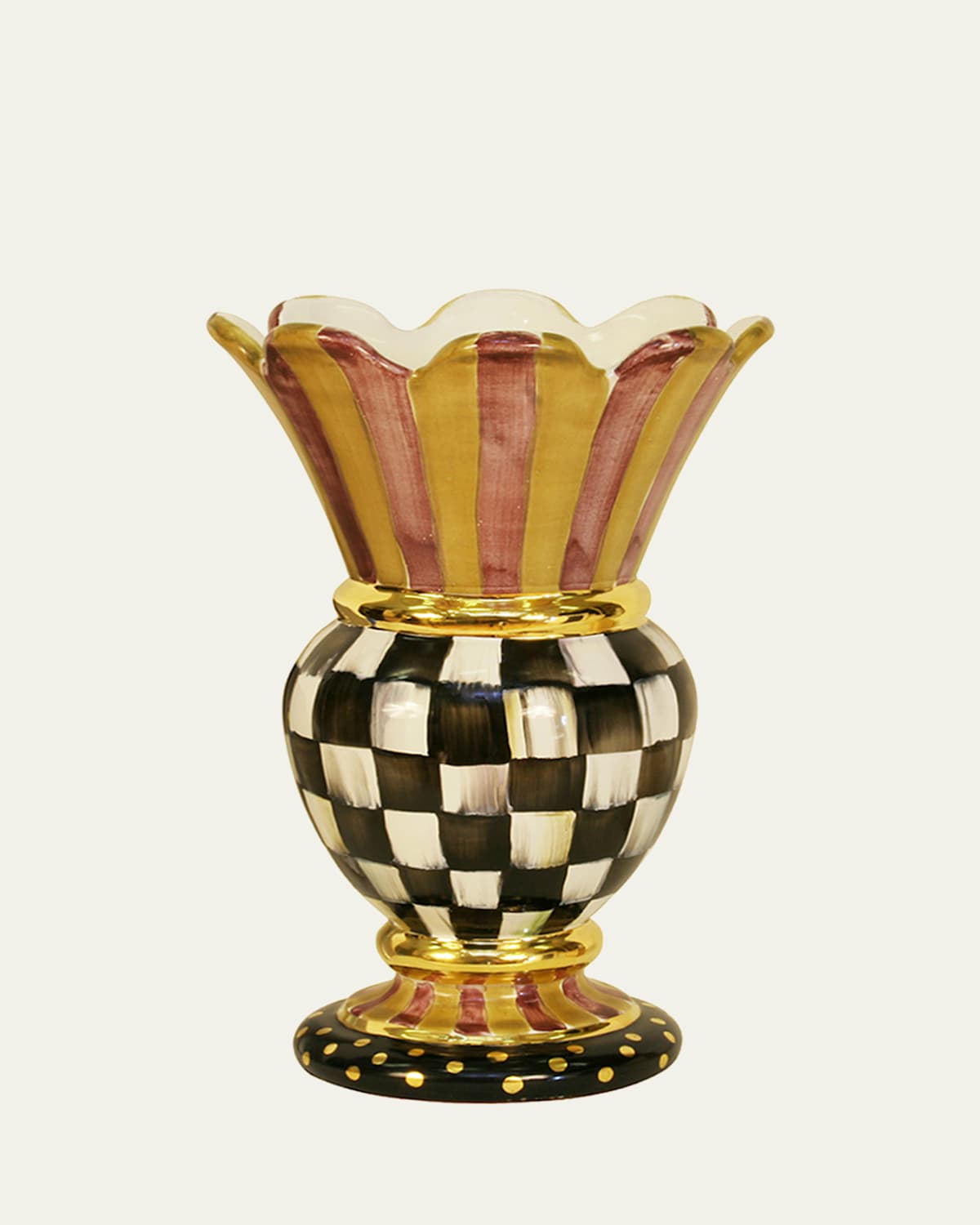 Mackenzie-childs Courtly Check Great Vase In Assorted