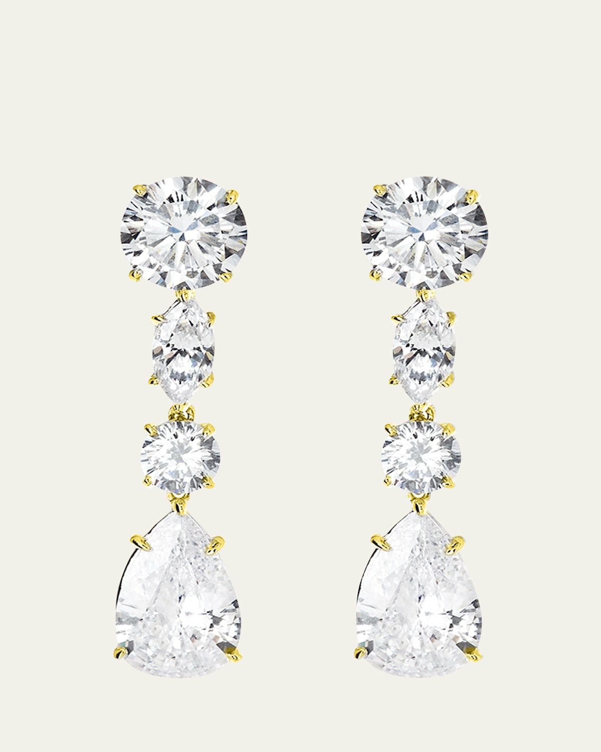 Fantasia by DeSerio 12 TCW Linear CZ Drop Earrings | Thumbnail 4 Fantasia by DeSerio 12 TCW Linear CZ Drop Earrings | Thumbnail 4