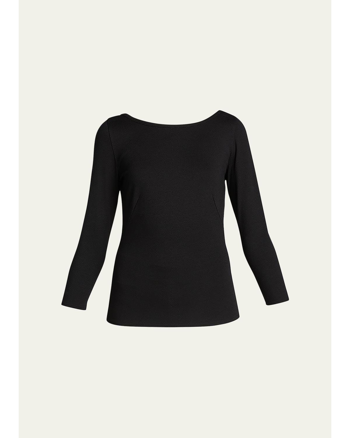 Three-Quarter-Sleeve Jersey Top