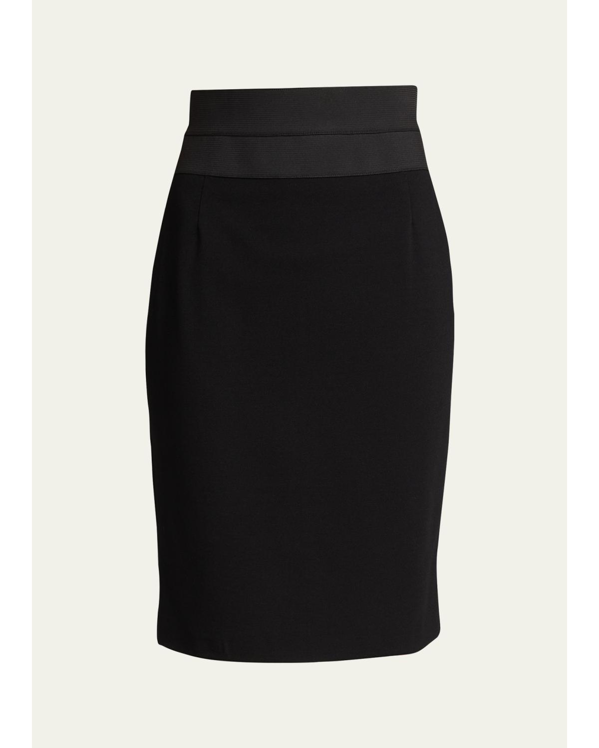 High-Waist Jersey Pencil Skirt