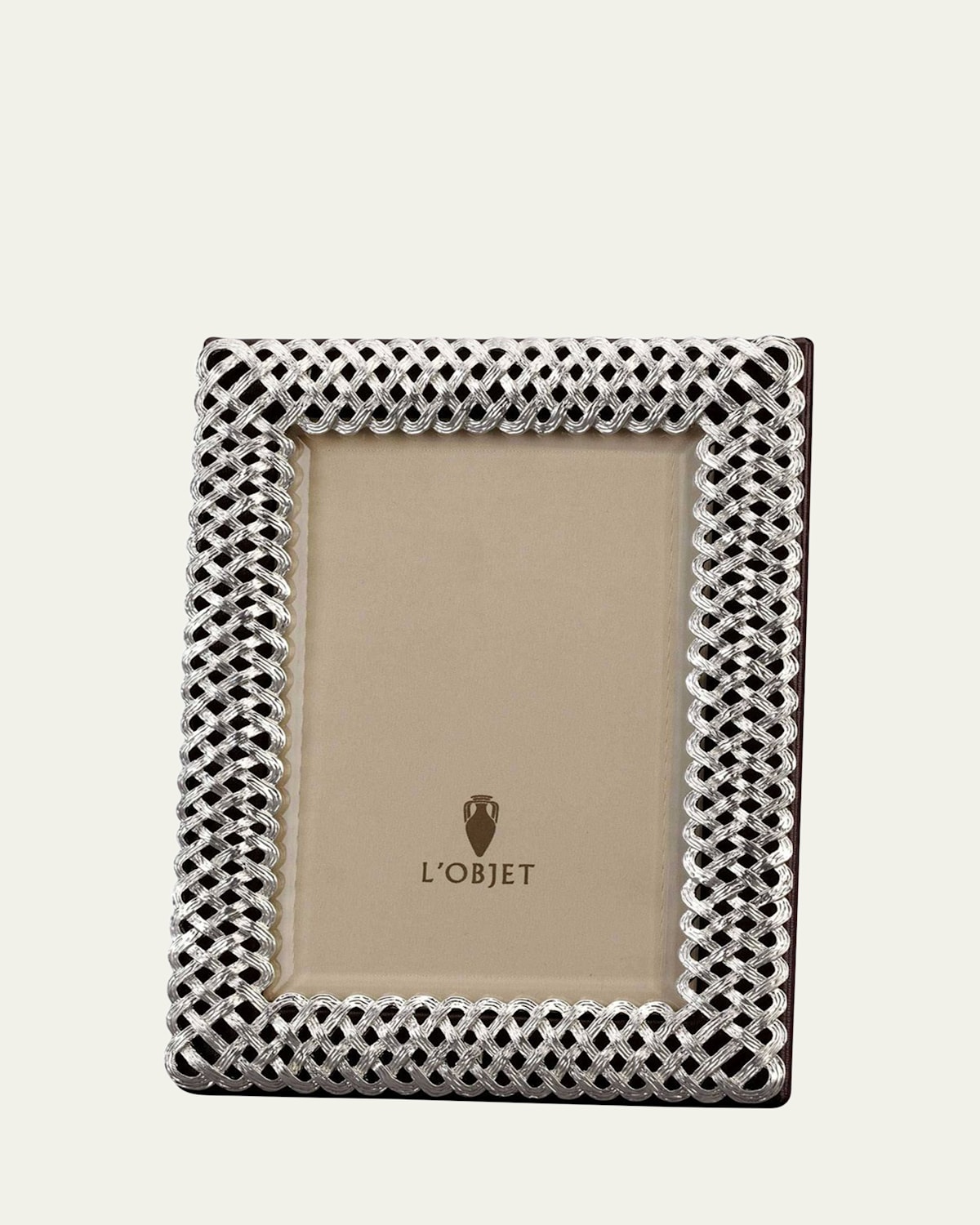 L'OBJET PLATINUM BRAID 4" X 6" PICTURE FRAME 