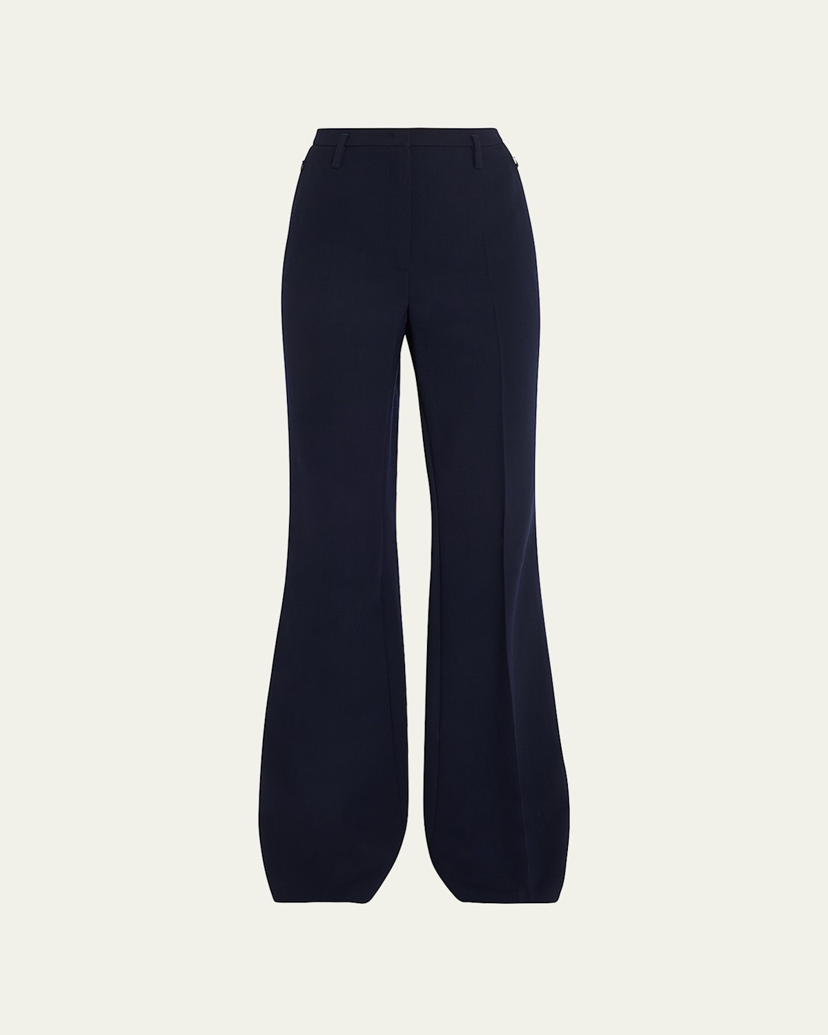 Akris Farrah Boot-cut Mid-rise Wool Pants In Navy