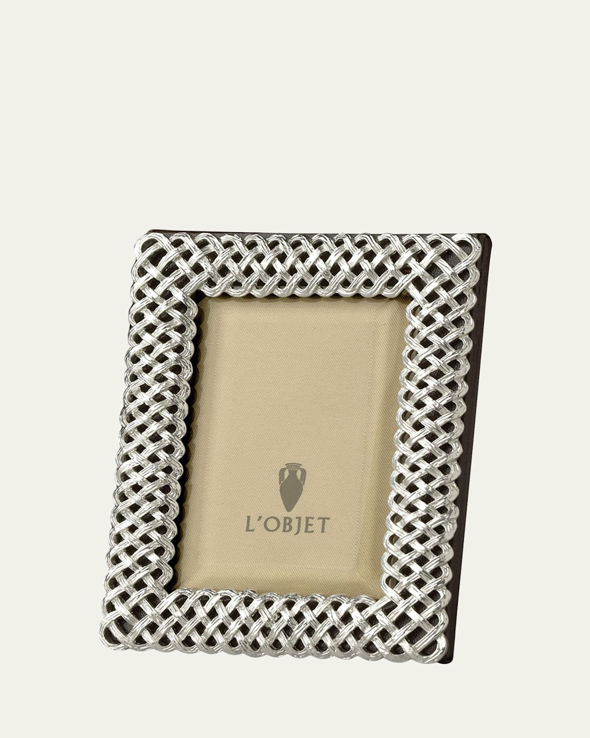 L'objet Platinum Braid 2" X 3" Picture Frame In Multi