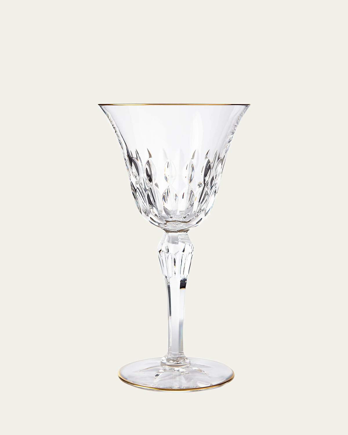 Saint Louis Crystal Stella Water Goblet with Gold Rim