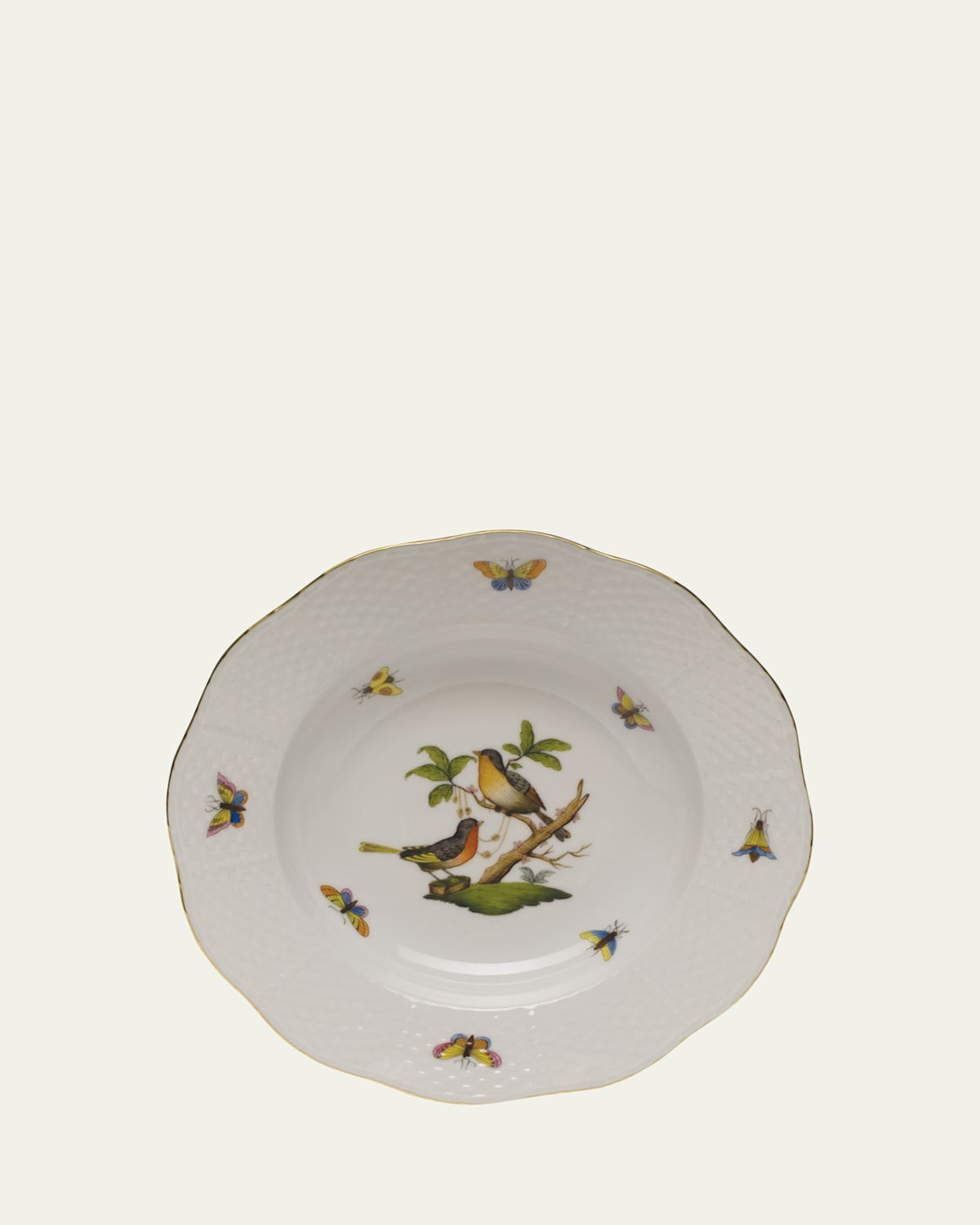 Herend Rothschild Bird Rim Motif 8 Soup Plate