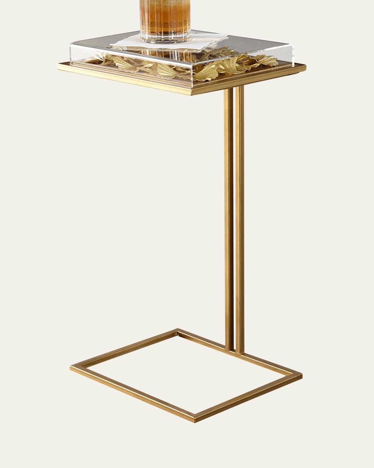 Tommy Mitchell Gilded Gingko Cocktail Table In Gold