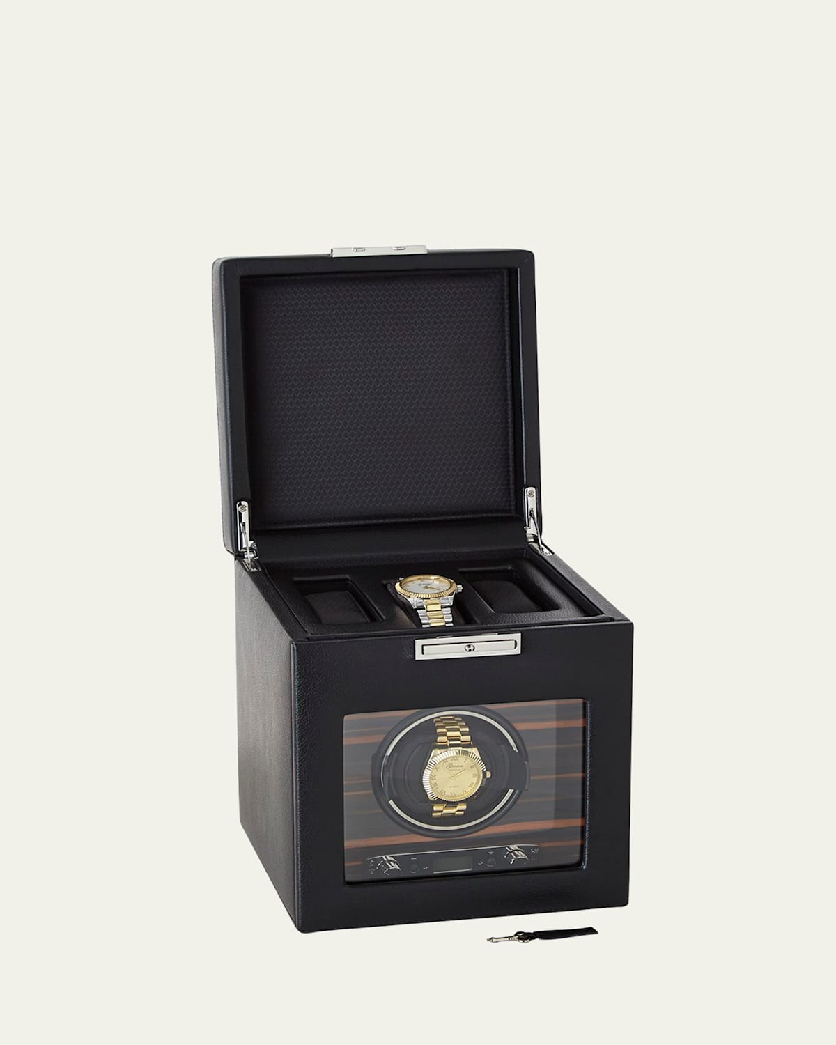 Wolf Roadster Single Watch Winder With Storage In Black