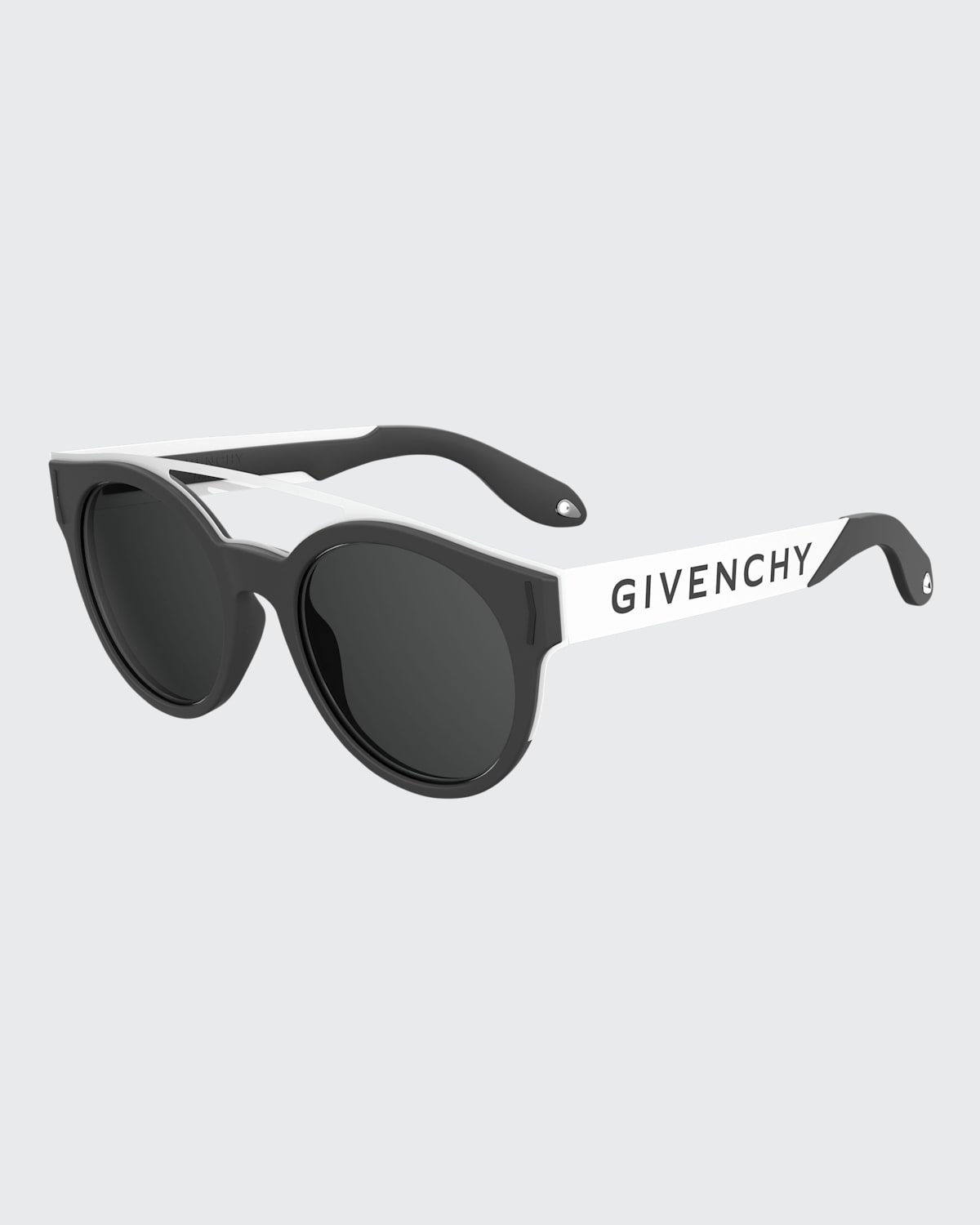 Givenchy Men's Round Stainless Steel Logo-Print Sunglasses