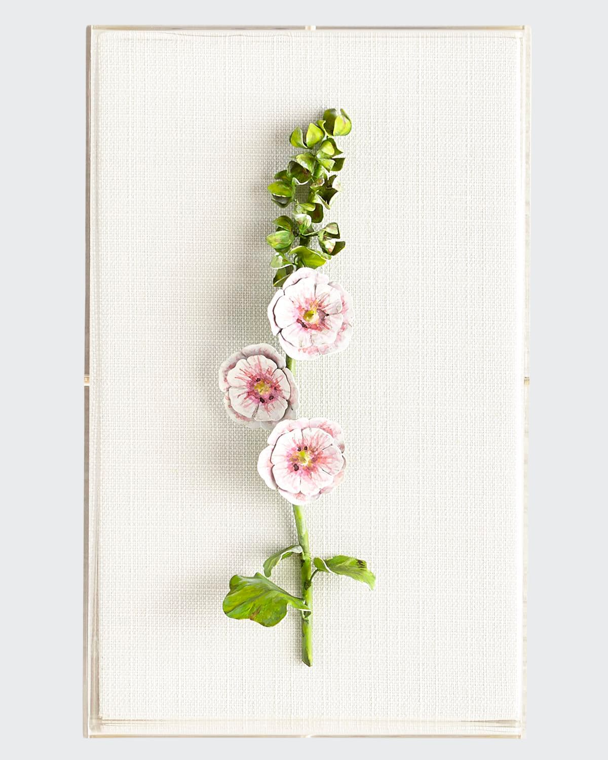 Tommy Mitchell Original Painted Hollyhock Study In Pink