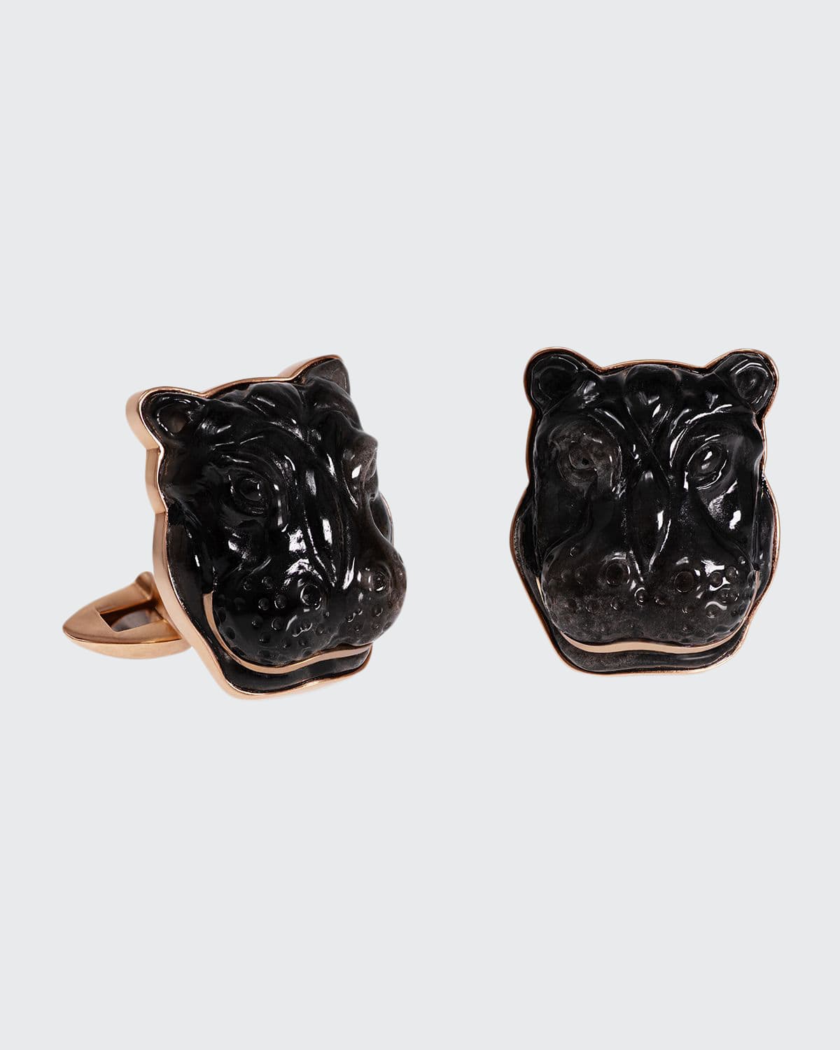 Labradorite Hippo 18K Rose Gold Cufflinks