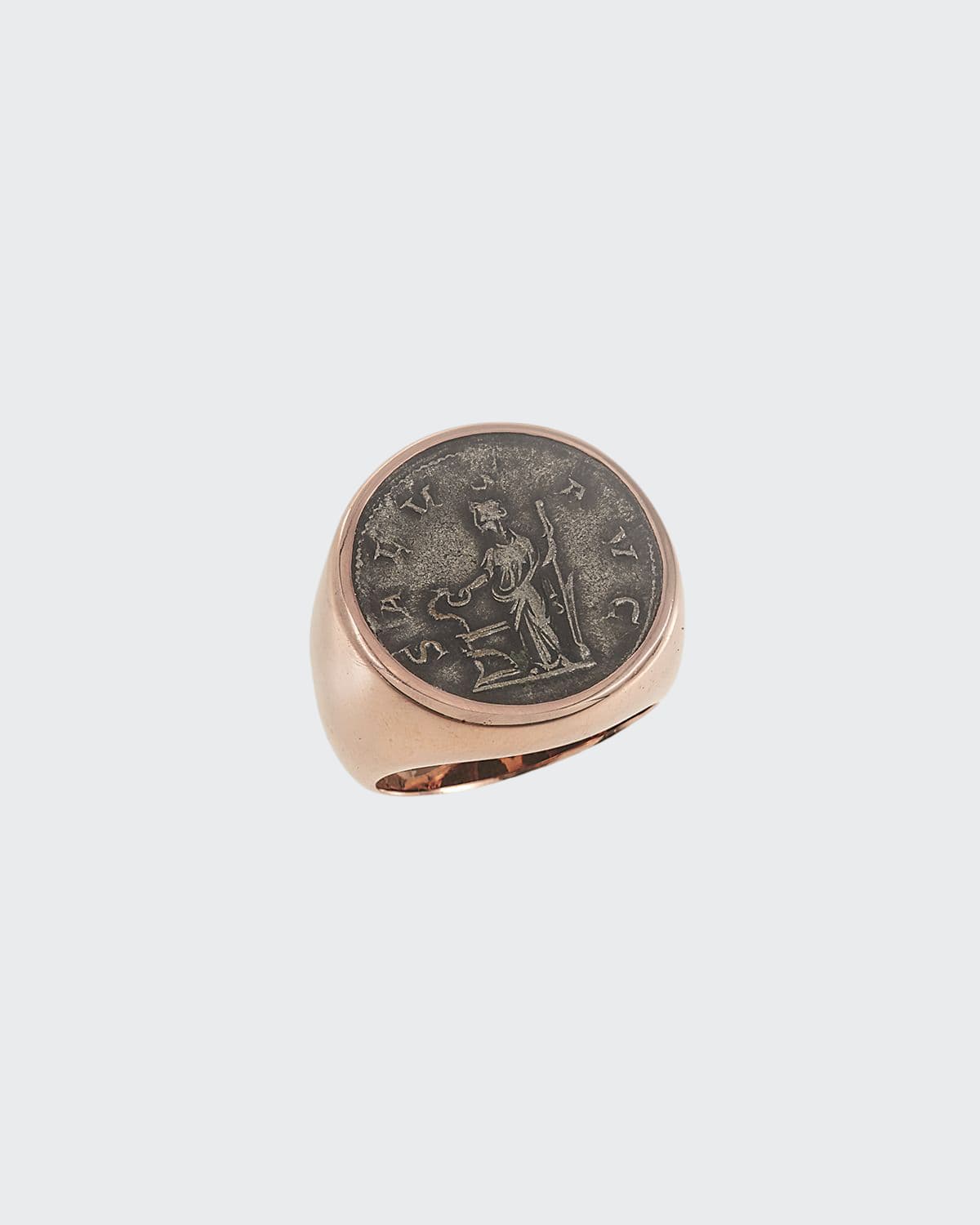 Men's Ancient Salus Coin 18K Gold Ring