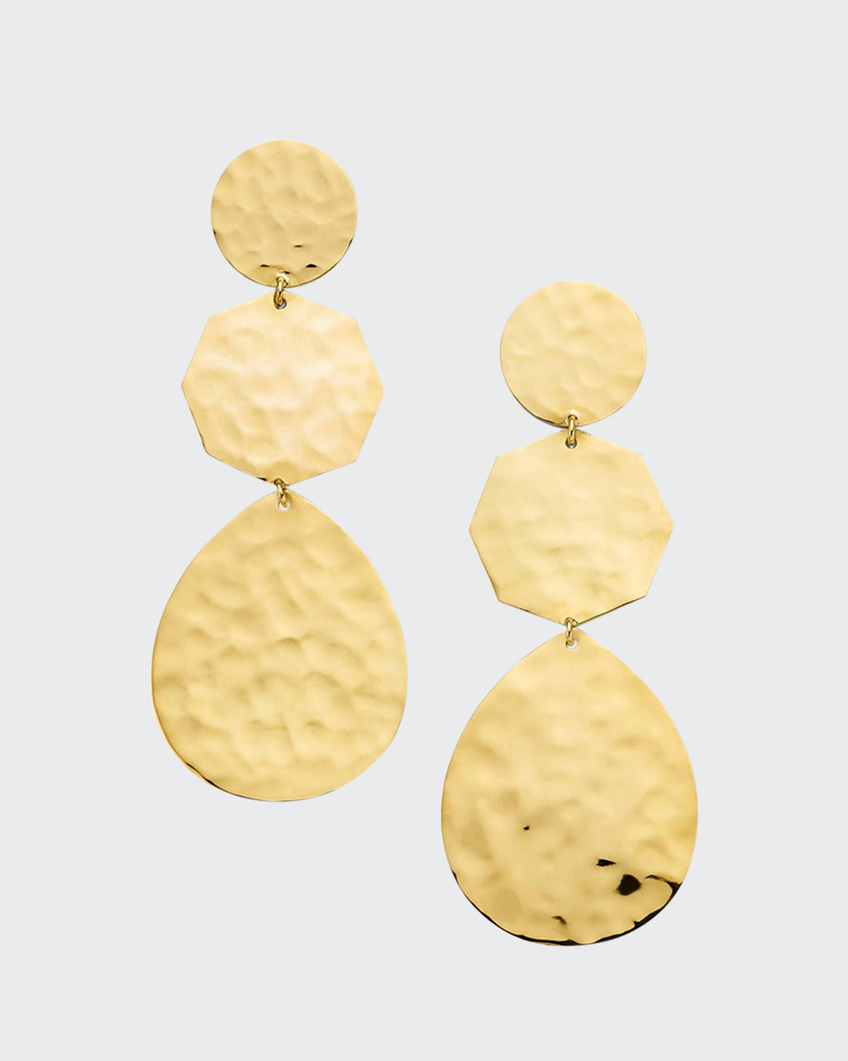 Ippolita Crinkle Snowman Drop Earrings in 18K Gold