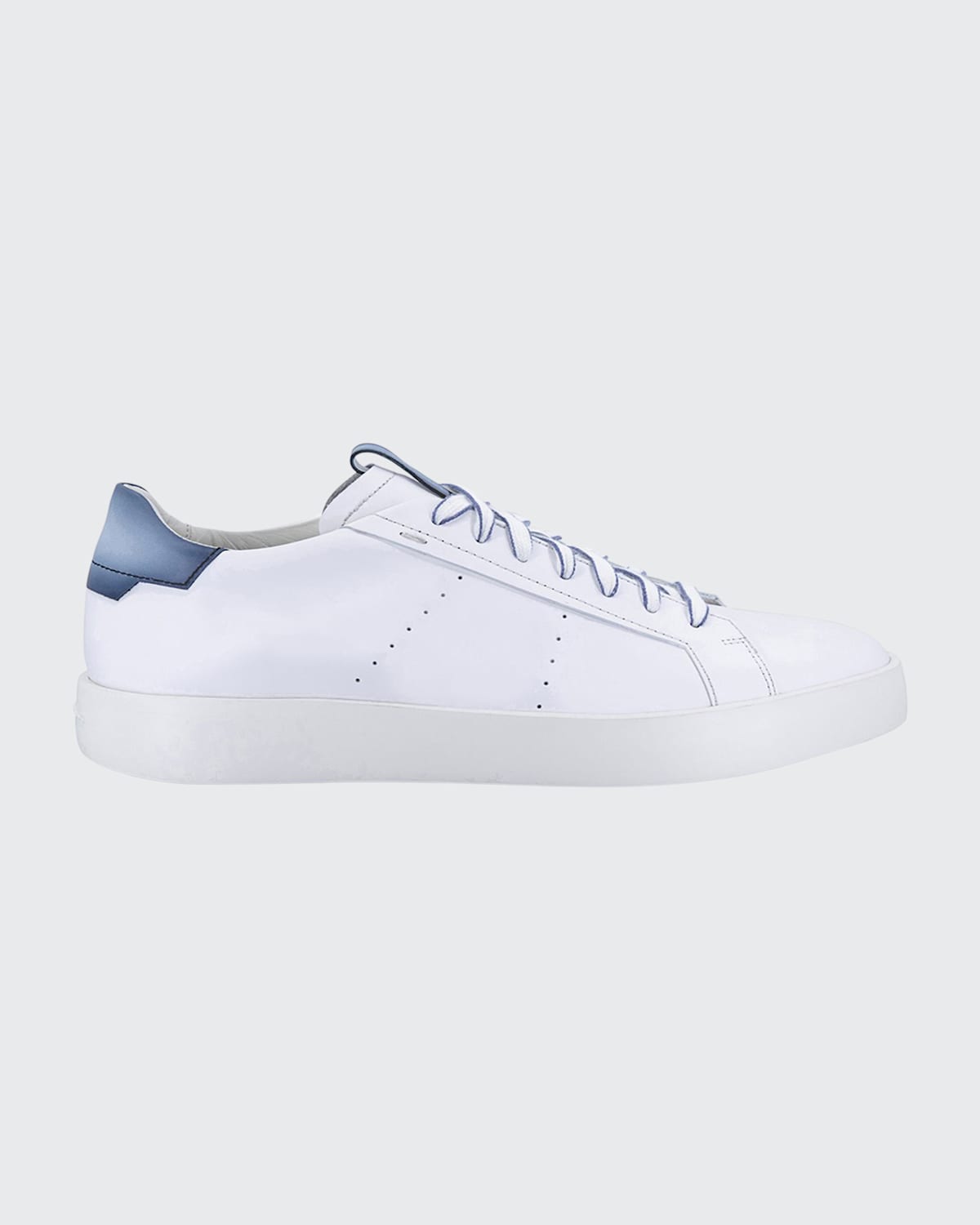 Santoni Men's Part Bicolor Leather Low-top Sneakers In White