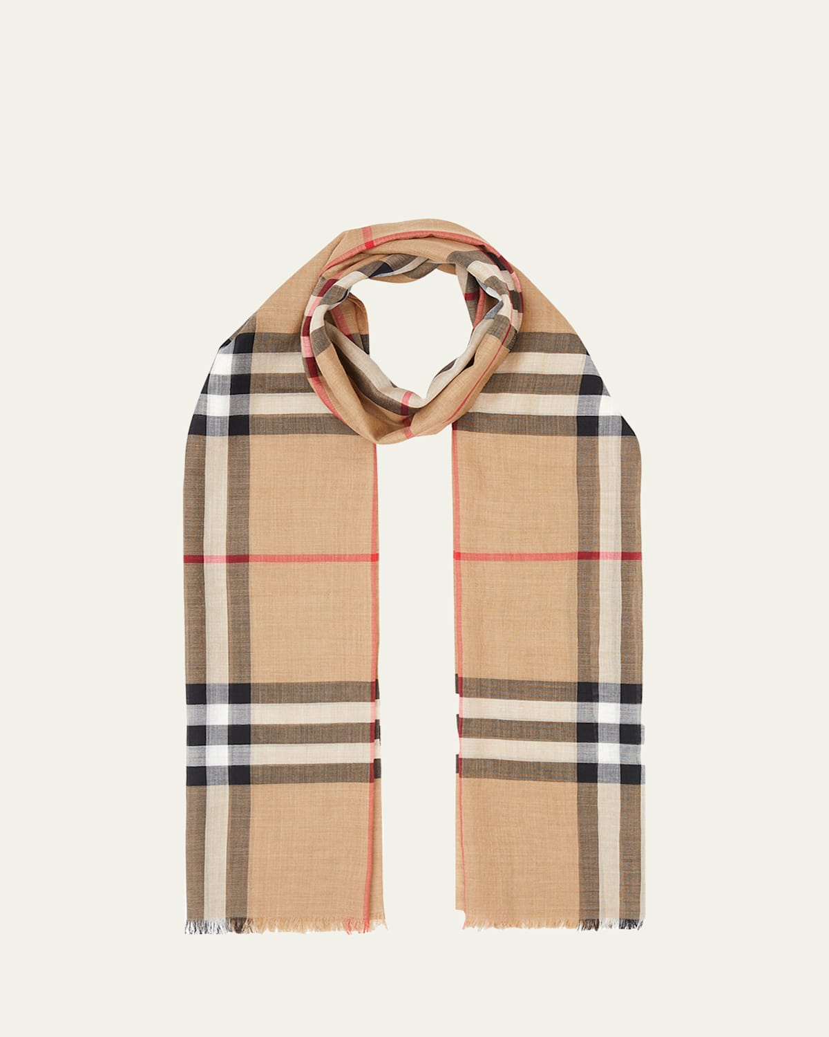 Giant Check Gauze Scarf