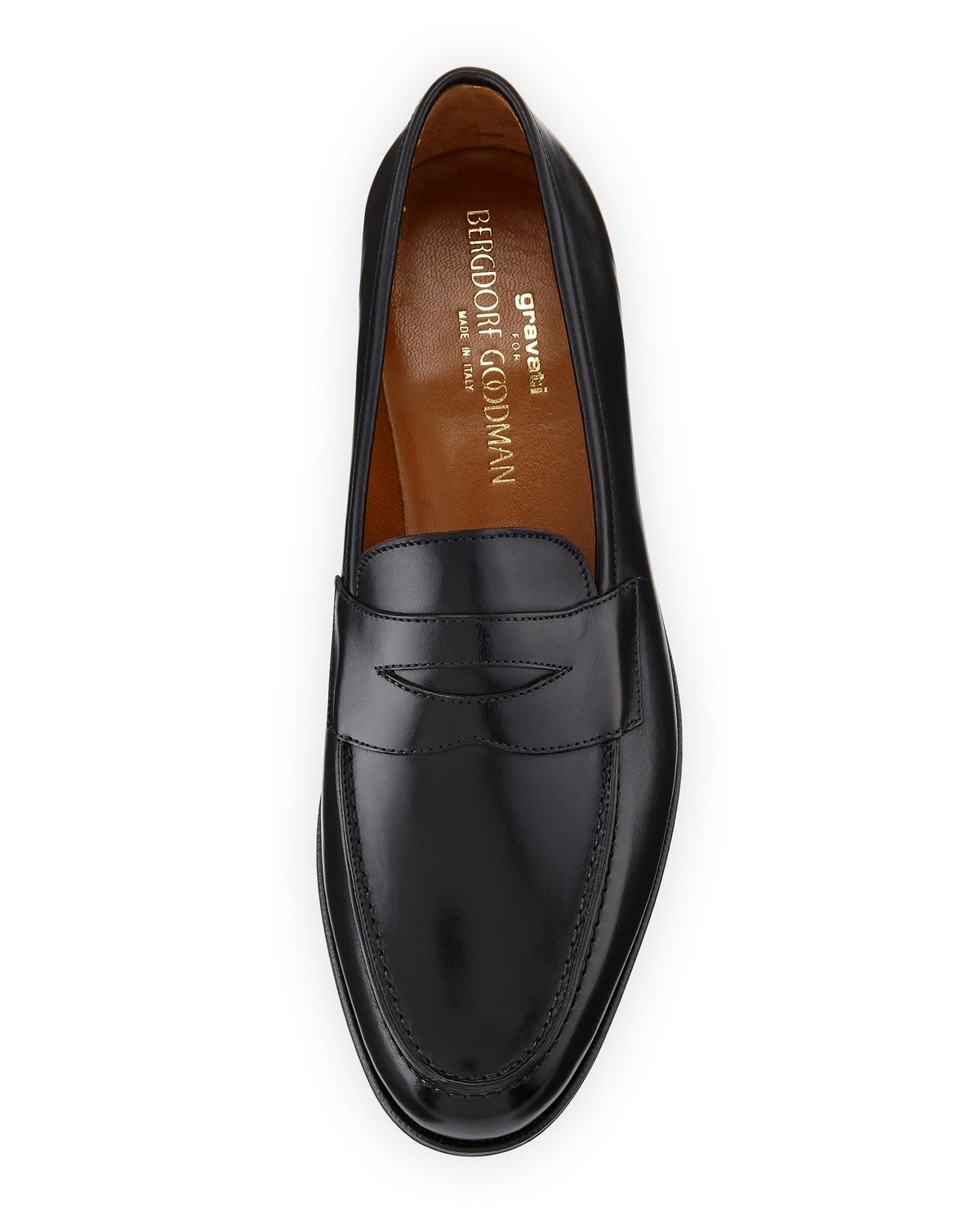 Gravati Leather Slip On Loafers Dress Shoes Black 8M Italy Amazon.com | Men main image 3