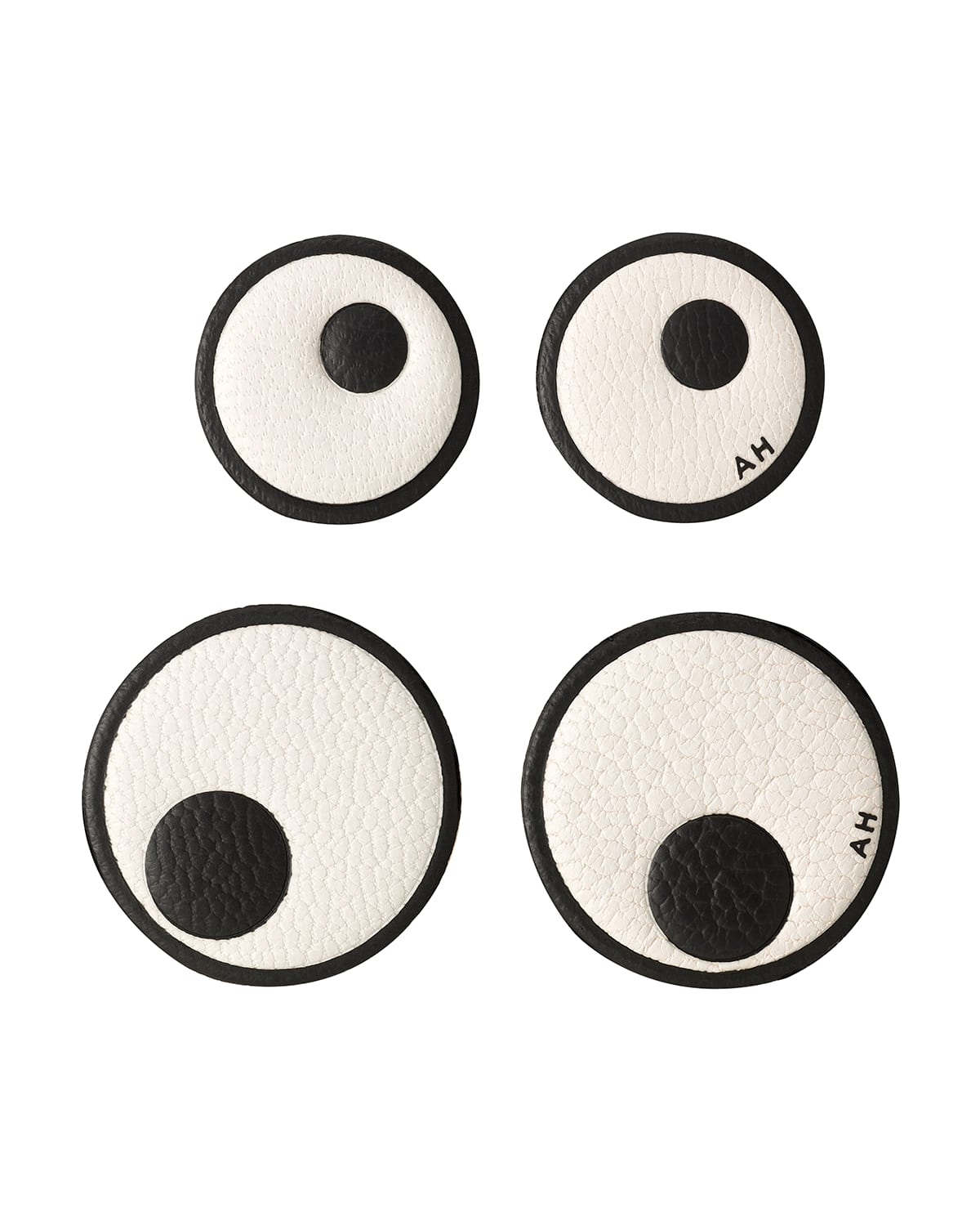 Anya Hindmarch Leather Eye Stickers for Handbag, Chalk - Bergdorf