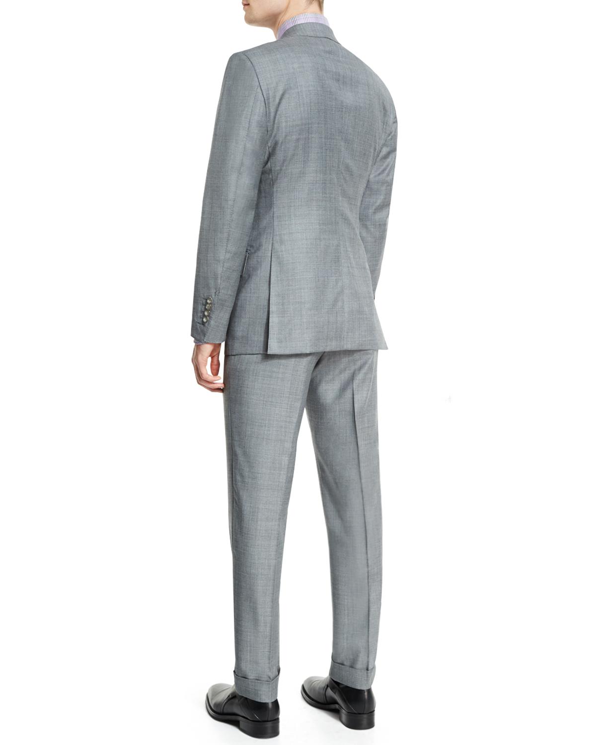 TOM FORD O'Connor Base Sharkskin Two-Piece Suit, Light Gray
