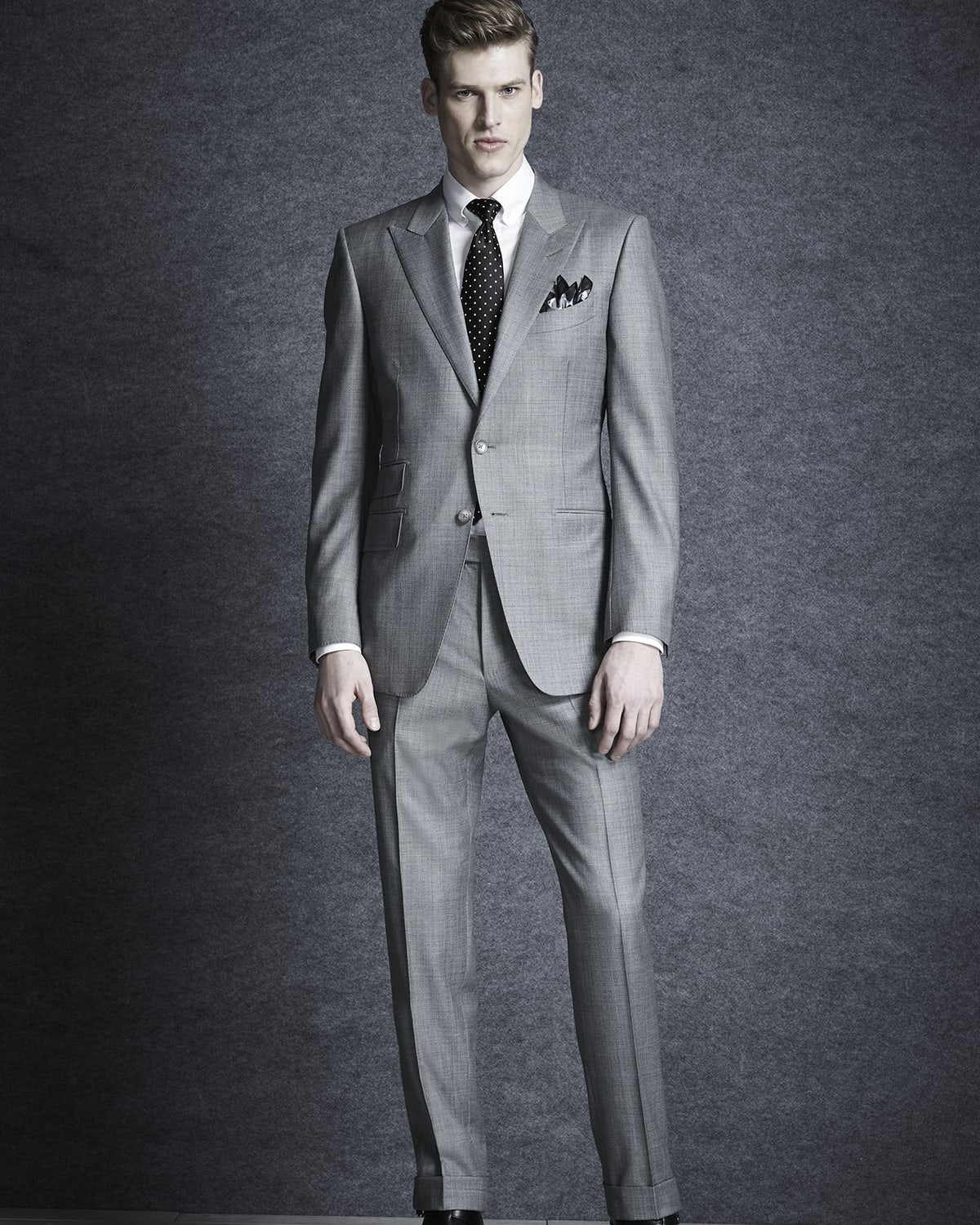 TOM FORD O'Connor Base Sharkskin Two-Piece Suit, Light Gray