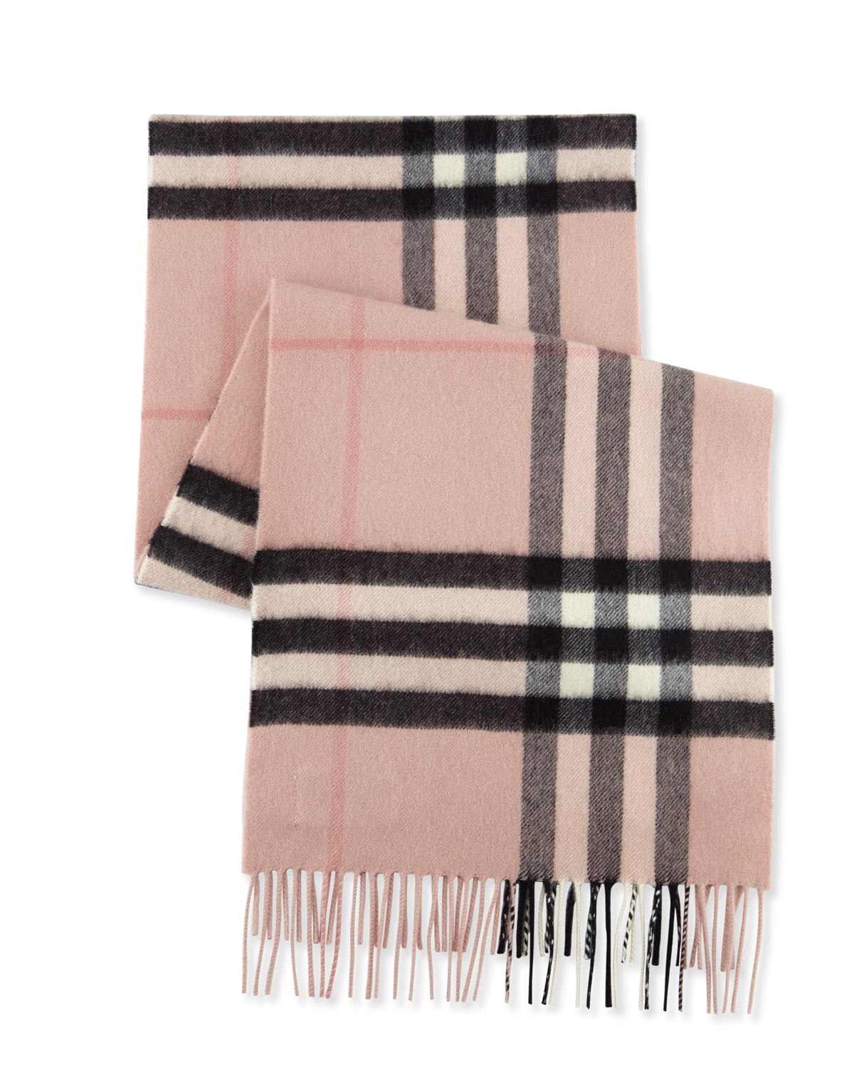 Burberry giant check store cashmere scarf ash rose