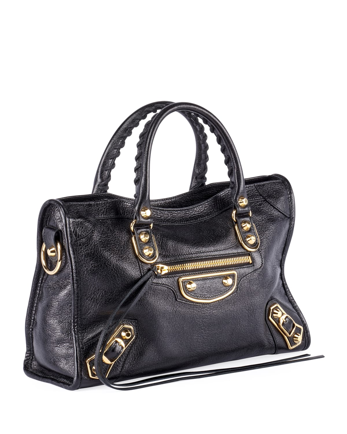 Balenciaga Classic Metallic Edge City Small Bag, Black/Gold