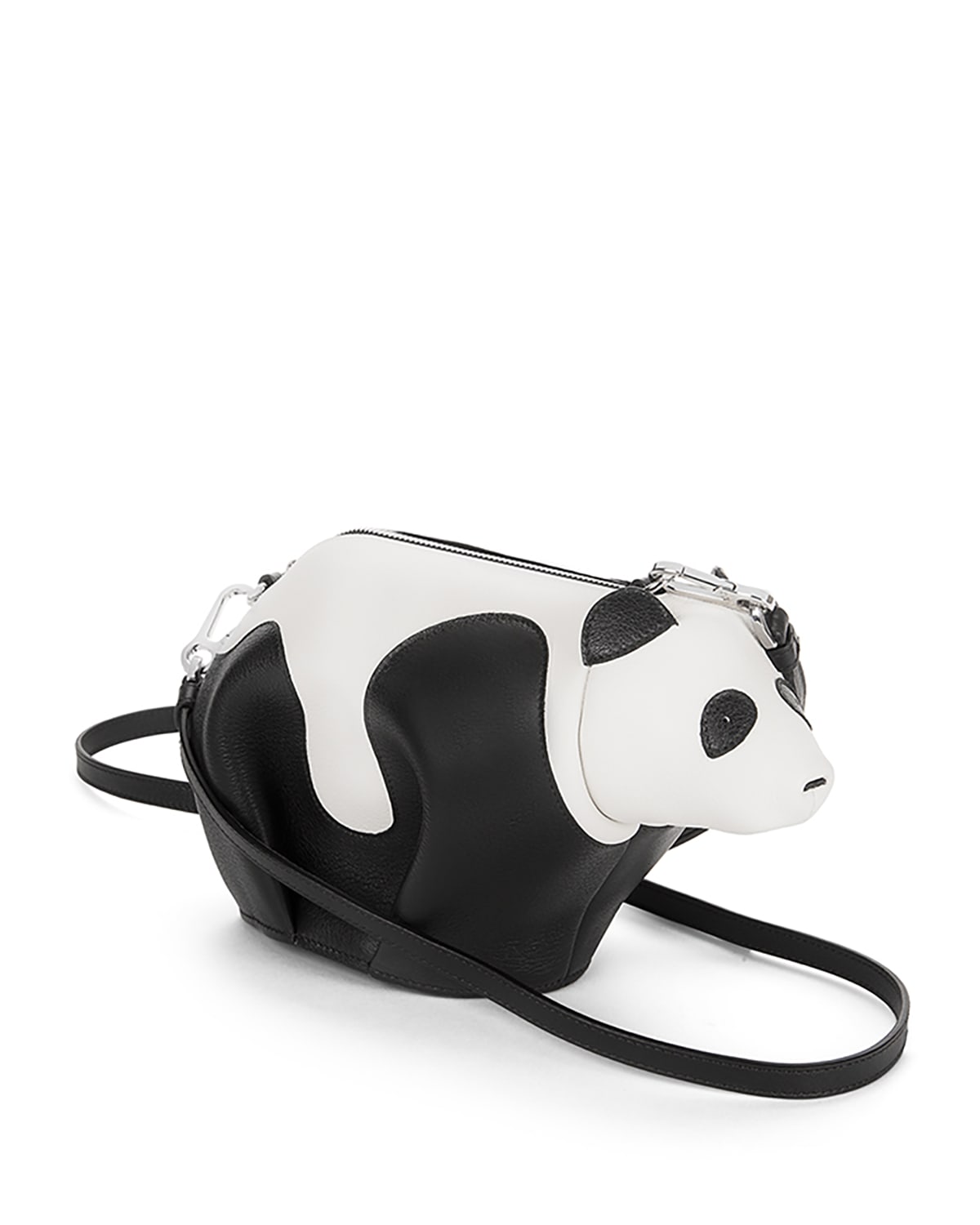 Loewe Leather Panda Mini Bag, Black/White - Bergdorf Goodman