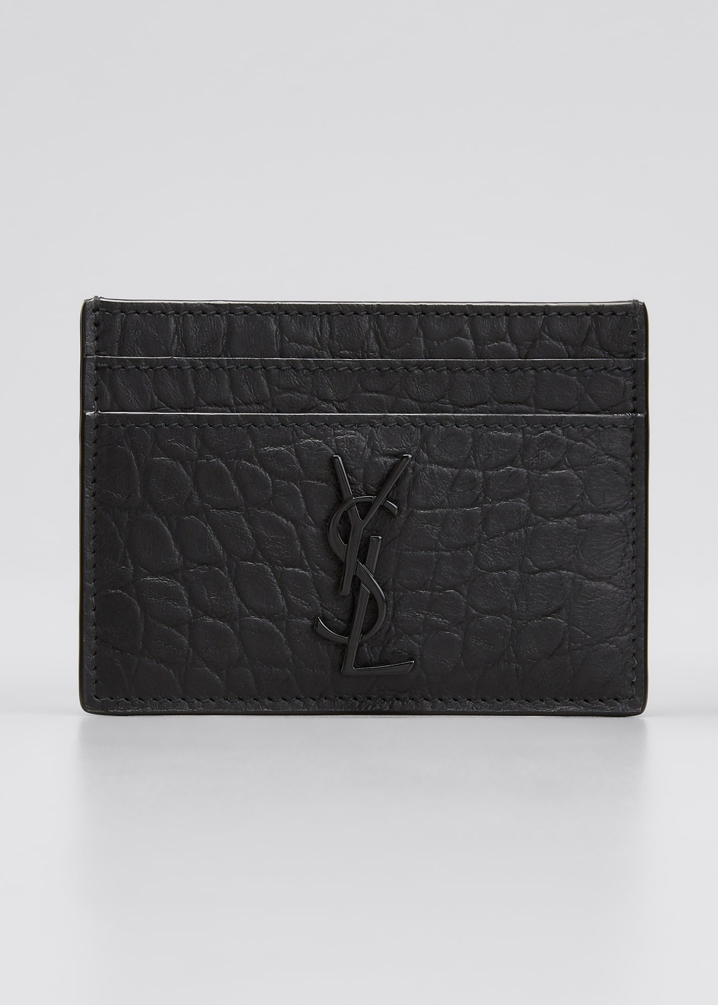 Monogramme leather card wallet Saint Laurent Camel in Leather - 32861117