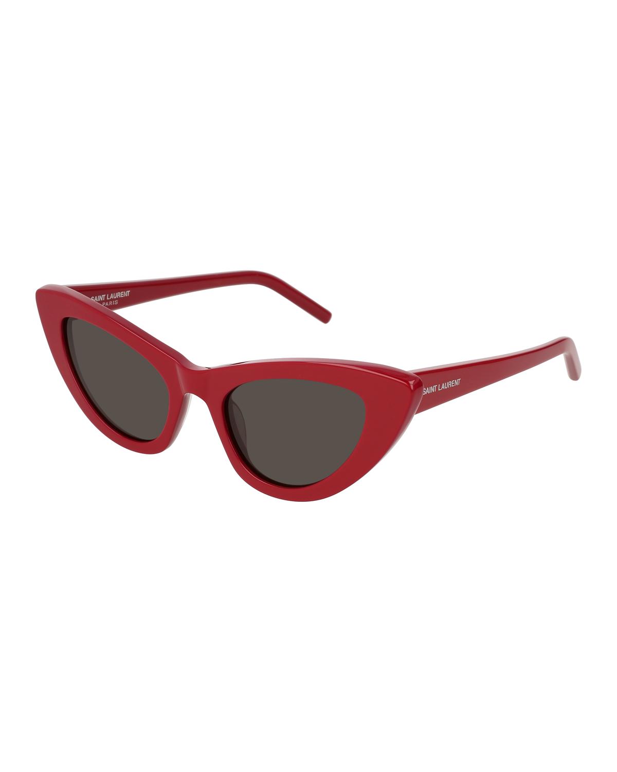 Saint Laurent Cat Eye-Frame Recycled Acetate Sunglasses Red Womens Saint Laurent Mica SL 276 Acetate Cat Eye Sunglasses Red  main image 3
