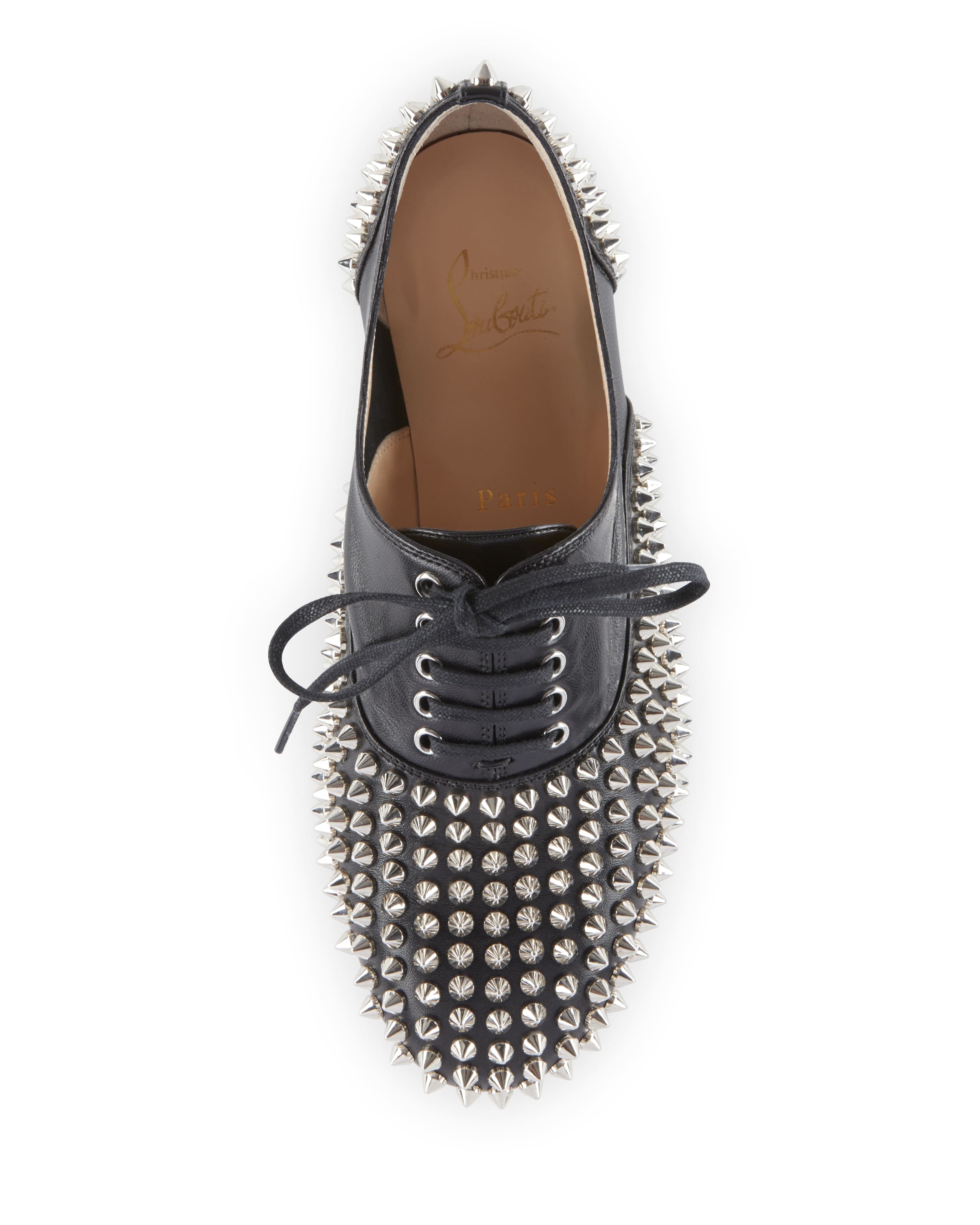 Christian Louboutin Freddy Spikes Red Sole Saddle Oxford Shoes