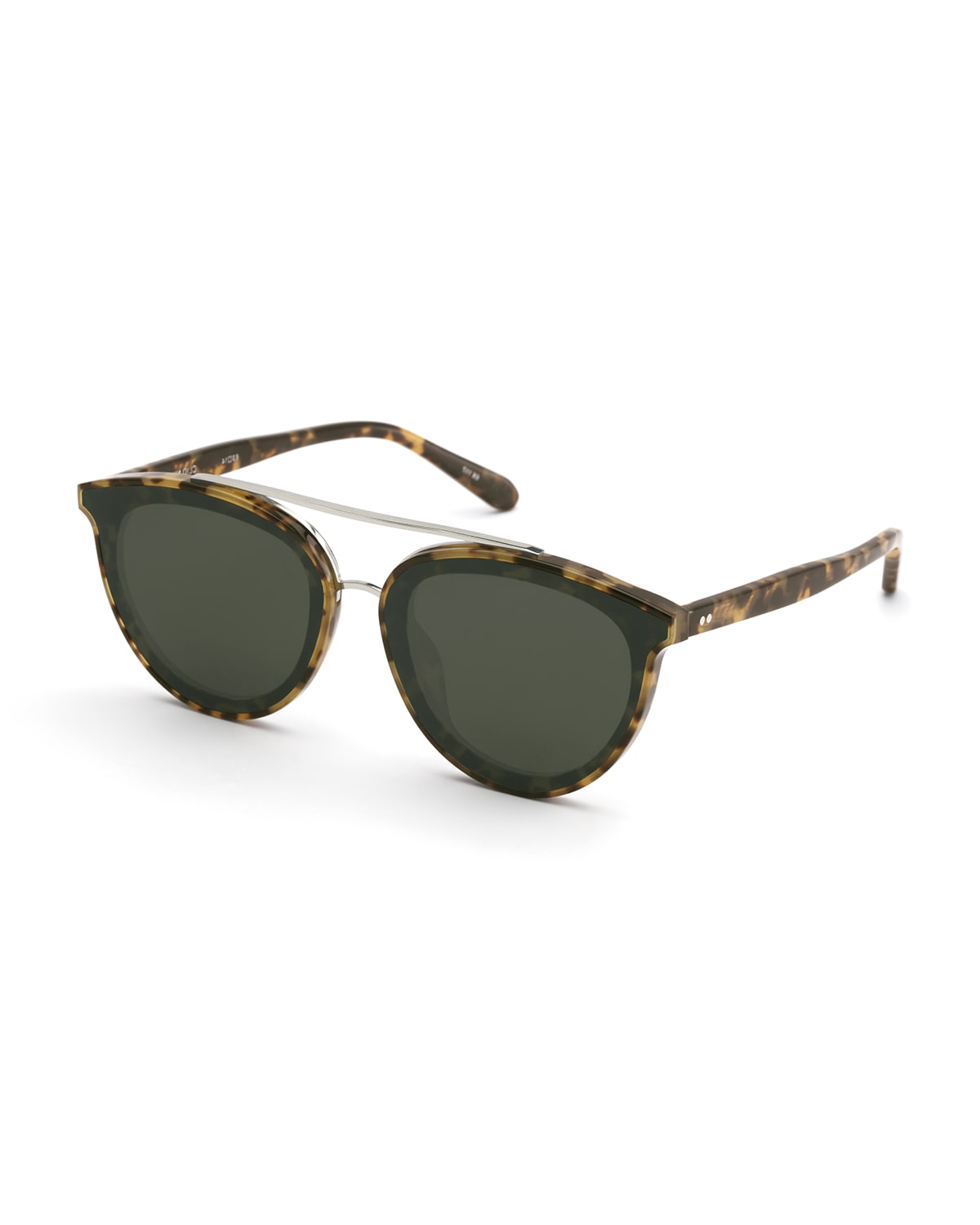 KREWE St. Louis Round Polarized Sunglasses, Blue/Brown Tortoise