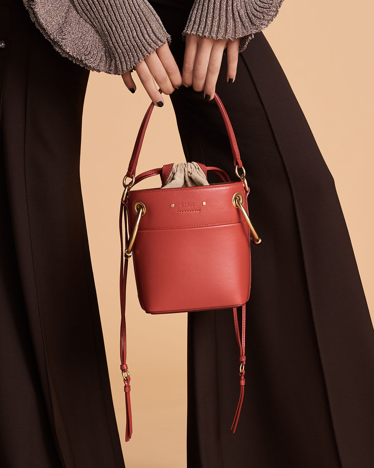 Chloe Roy Mini Smooth Leather Bucket Bag