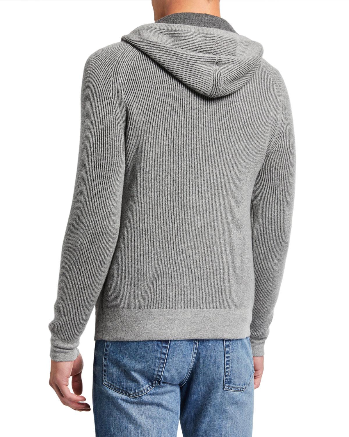Loro Piana Men's Baby Cashmere Zip-Front Hoodie - Bergdorf Goodman