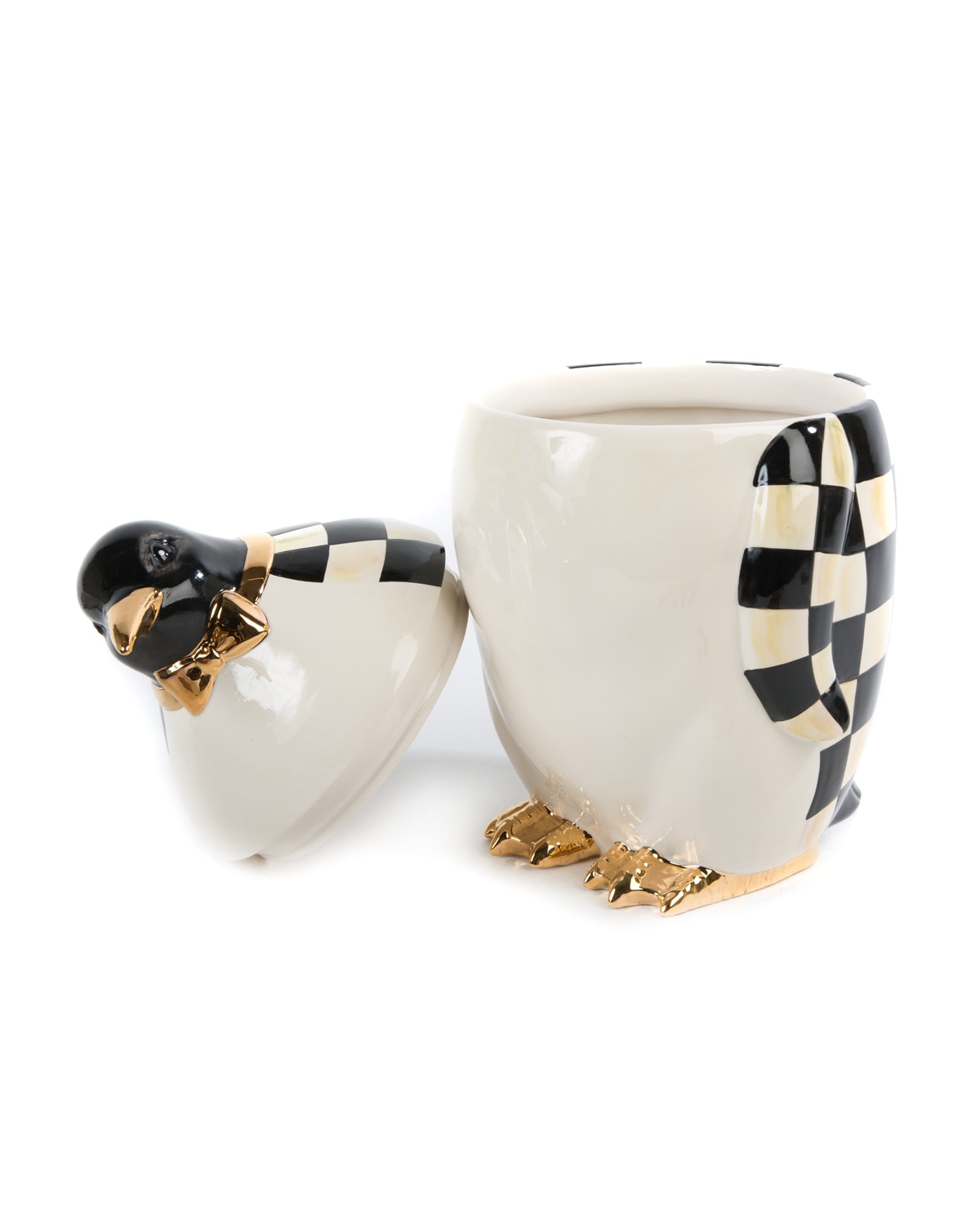 MacKenzie-Childs Courtly Check Penguin Cookie Jar - Bergdorf Goodman