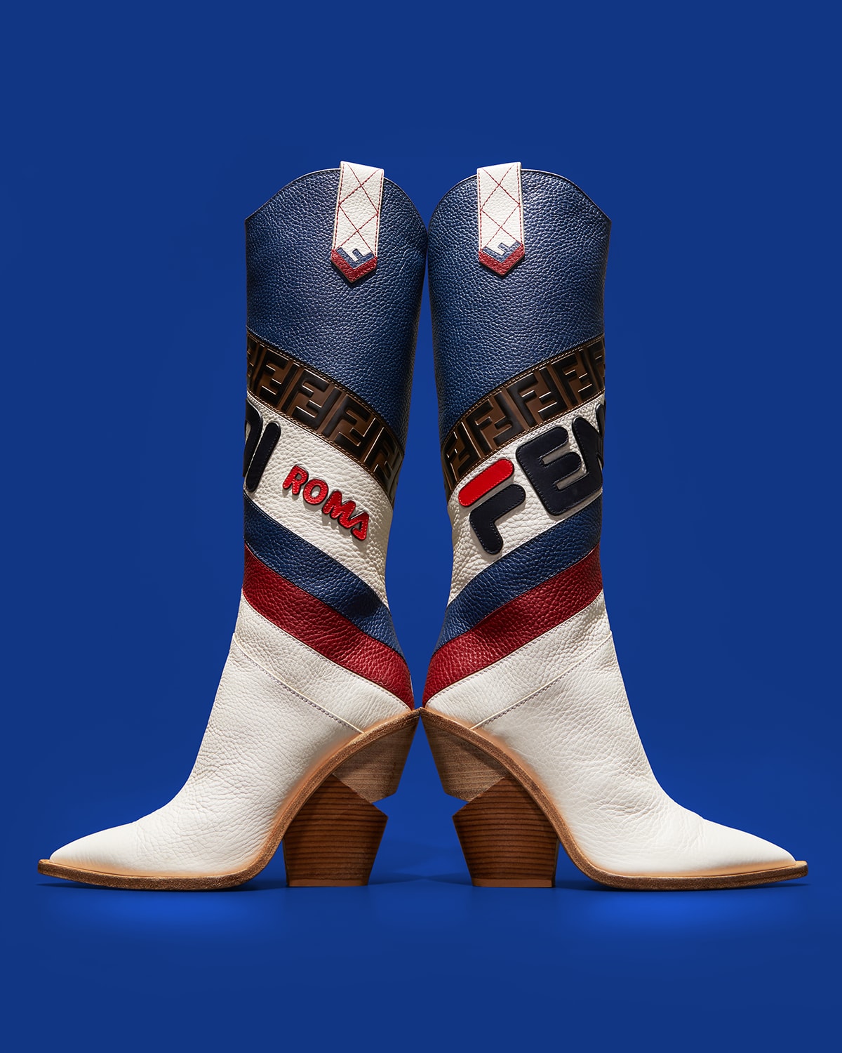 Fendi blue cowboy boots online