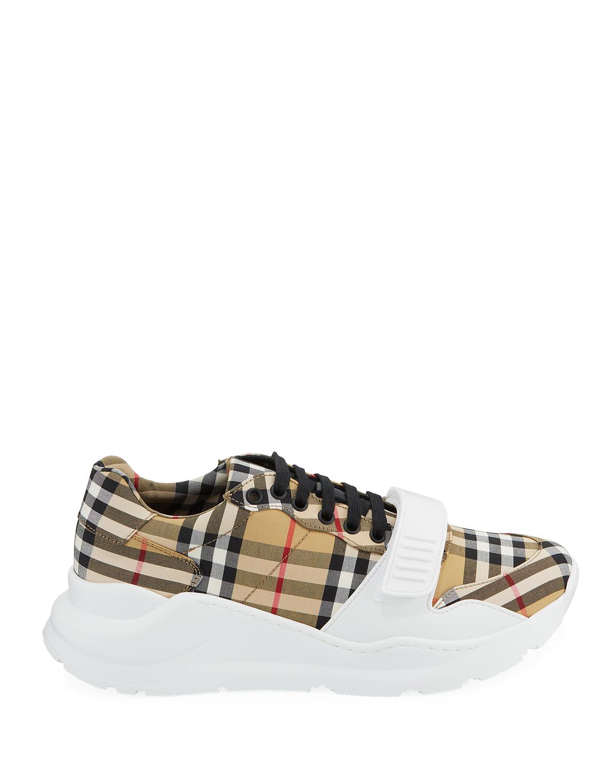 Burberry Men Check Plaid Knit Sock Sneakers Black White Trainer Men 10 EU 43 NIB Burberry Check Print Sneakers | Sendegaro main image 2