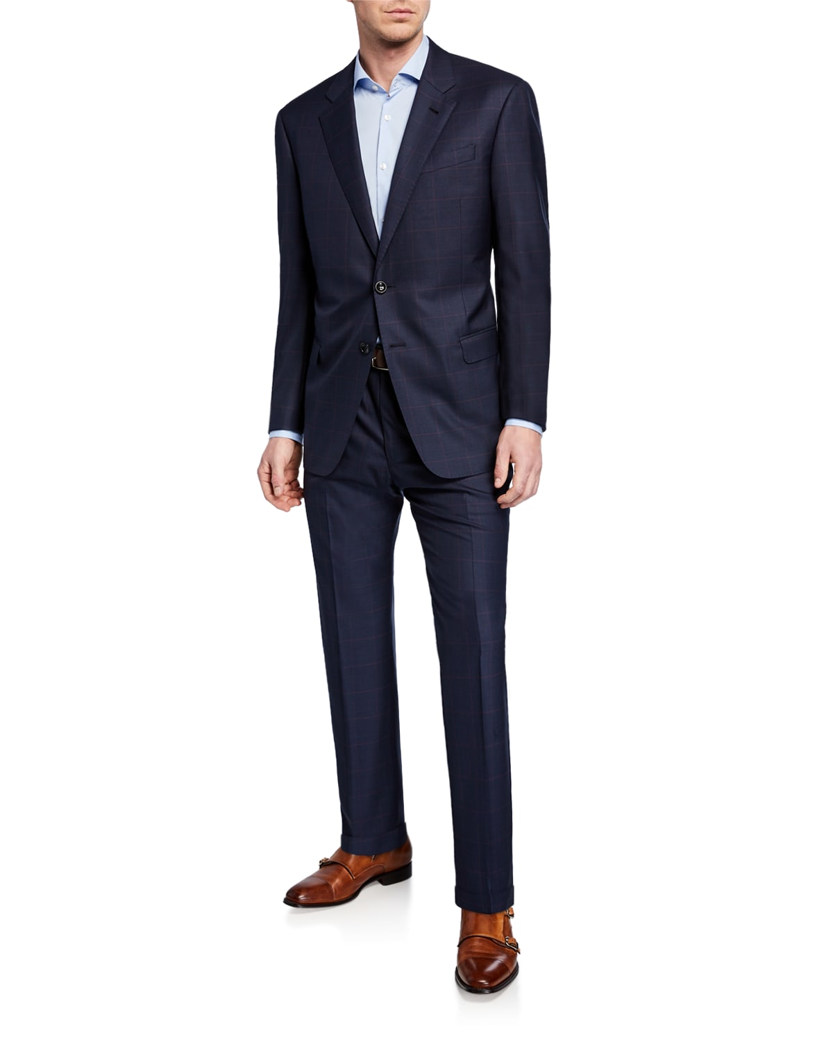 Giorgio Armani Men's Plaid Super 180s Wool Two-Piece Suit